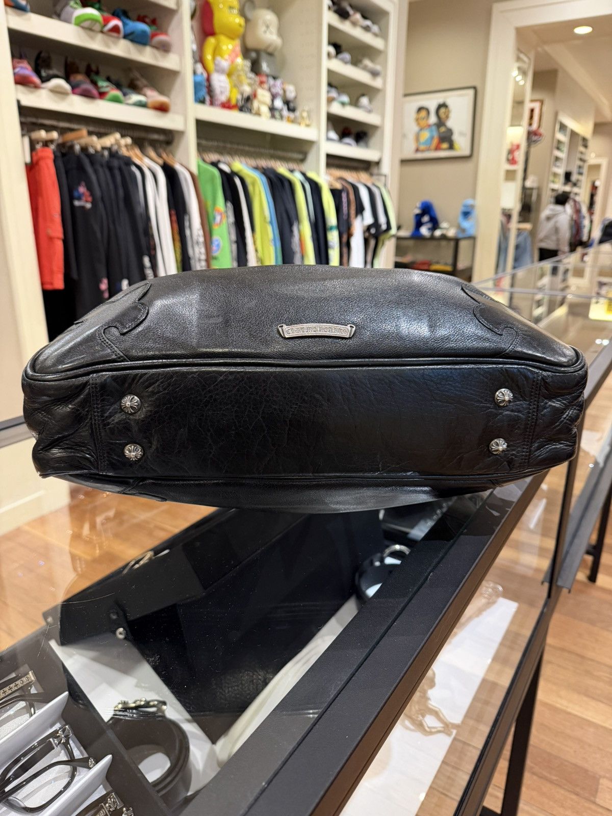 Chrome Hearts Chrome Hearts Black Leather Messenger Laptop Bag Size ONE SIZE - 15 Thumbnail