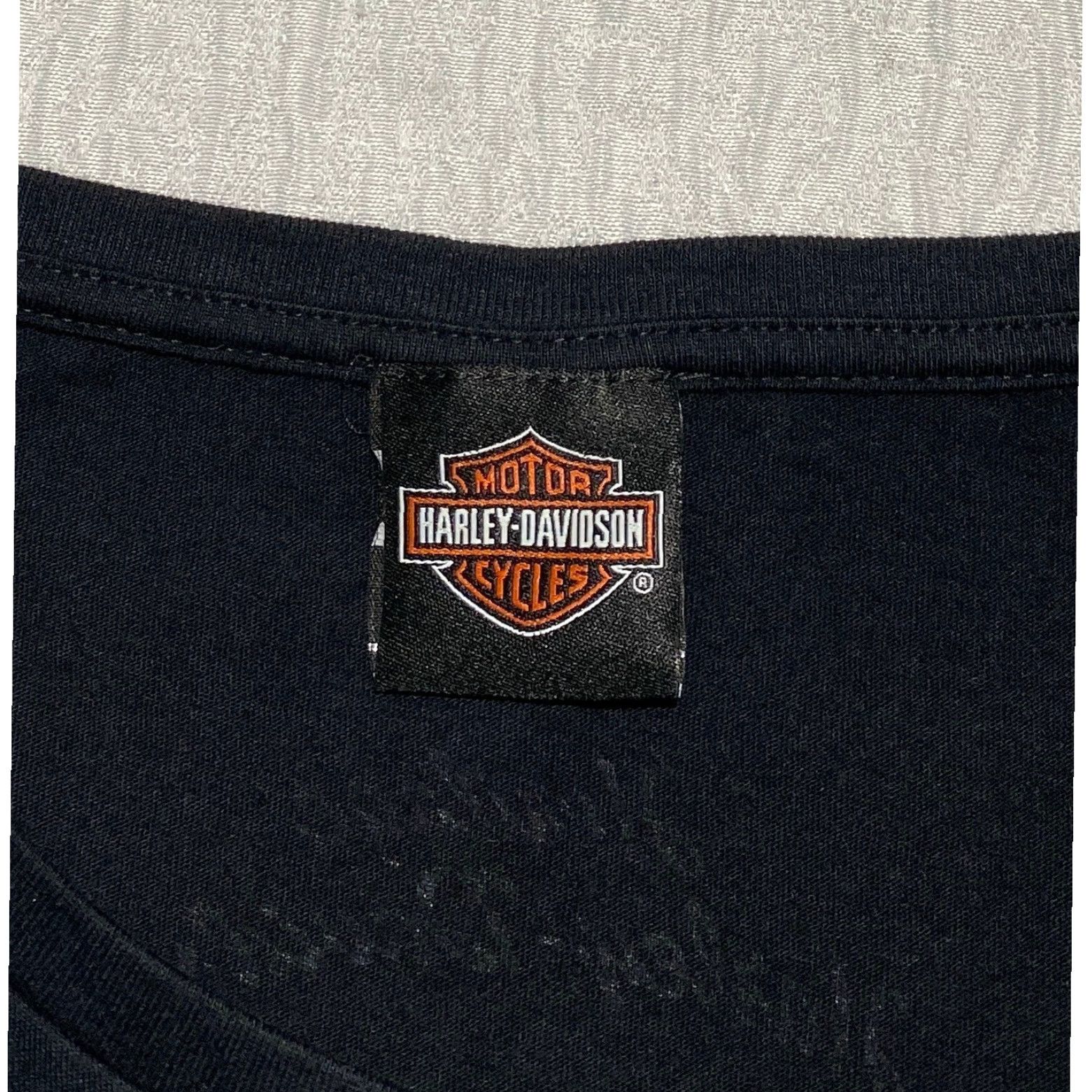 Harley Davidson Harley-Davidson Shirt Womens L Black Scoop Neck Short Sleeve Jersey Cotton Blend Double-Sided Graphic Motorcycle T-Shirt Size L / US 10 / IT 46 - 3 Thumbnail