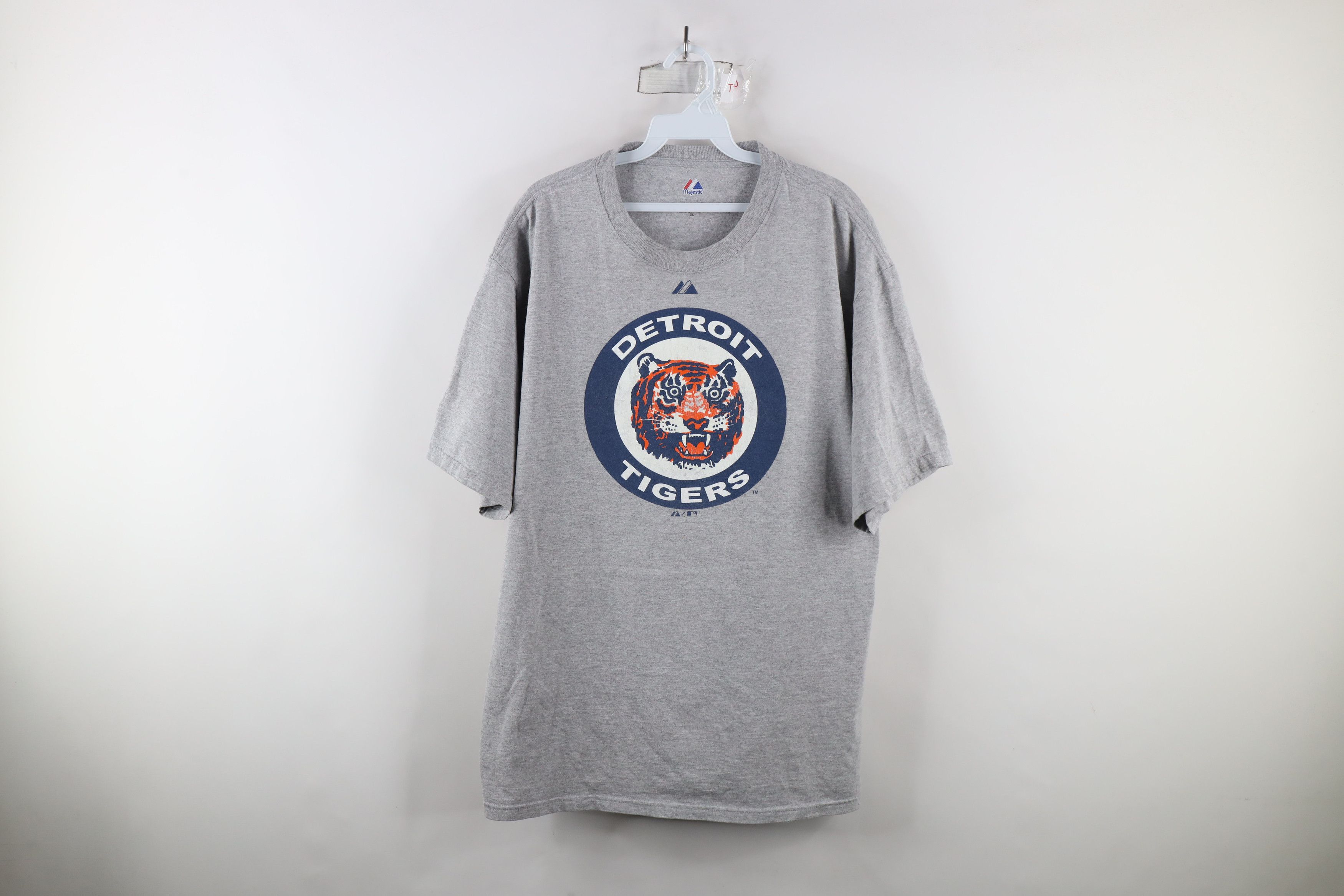 Majestic × Vintage Vintage Majestic Tigers Baseball T-Shirt Heather Gray Size US XL / EU 56 / 4 - 1 Thumbnail