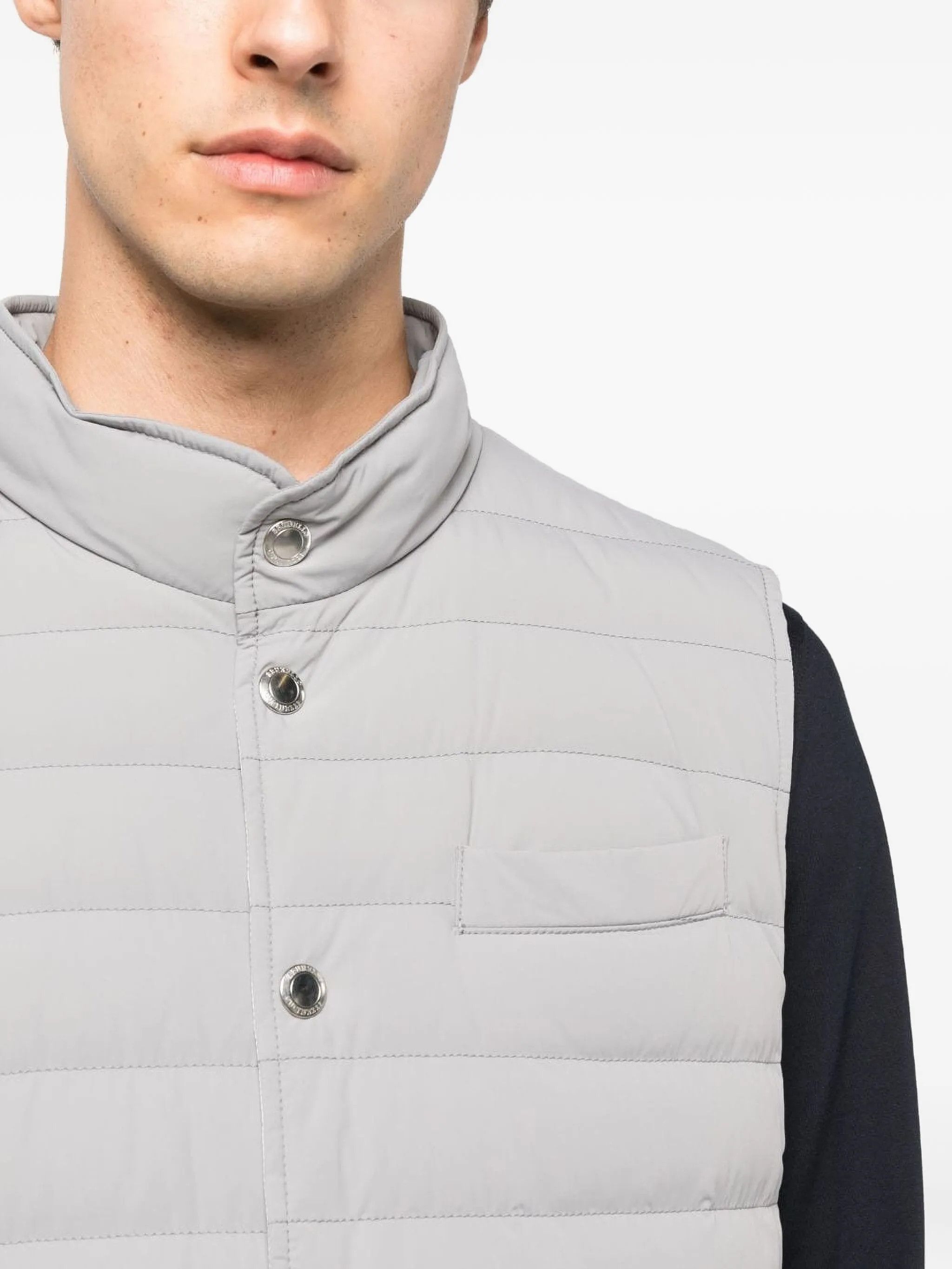 Brunello Cucinelli o1gr1nt0525 Padded Down Gilet in Grey Size US M / EU 48-50 / 2 - 2 Thumbnail