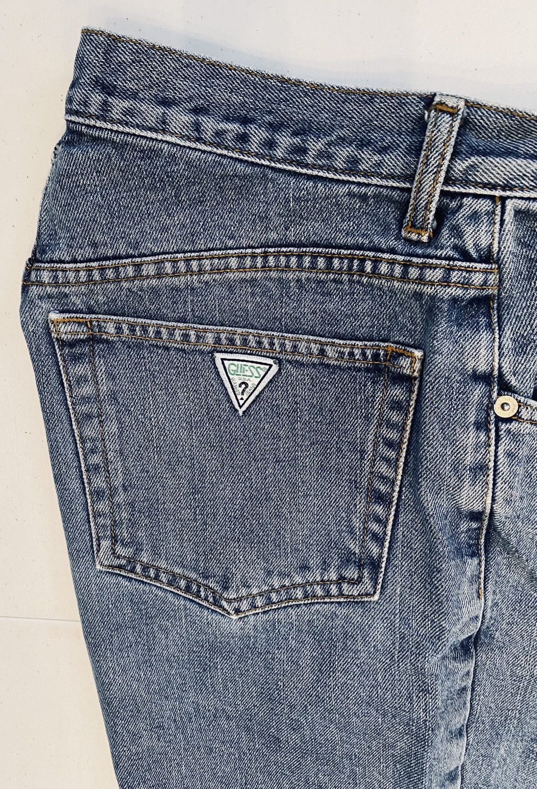 Guess Vtg 90’s Guess Denim Shorts Green Triangle Made in USA 29 Size US 29 - 9 Thumbnail