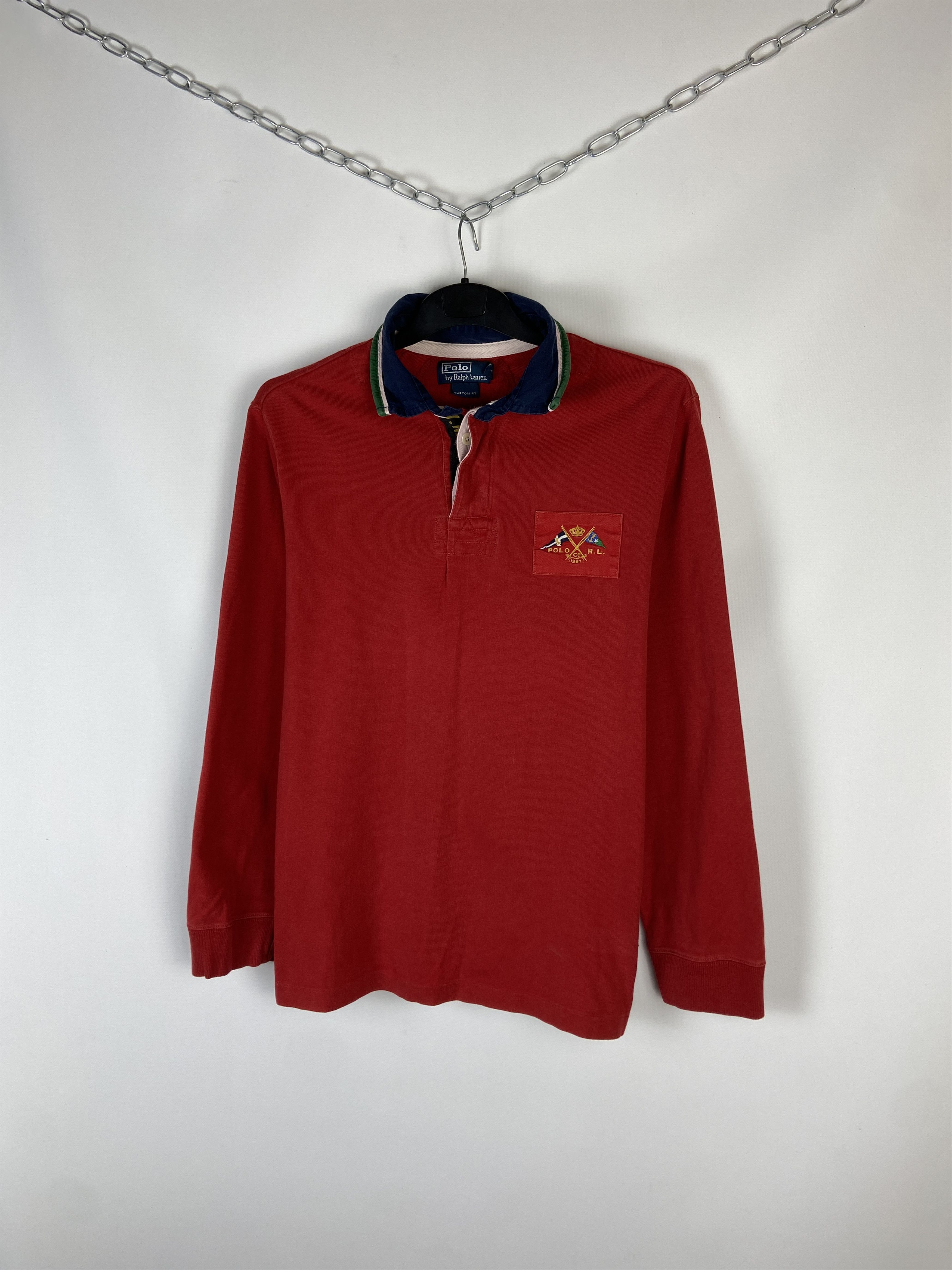 Polo Ralph Lauren Vintage 90s Polo Ralph Lauren Rugby Long Sleeve Shirt Size US L / EU 52-54 / 3 - 3 Thumbnail