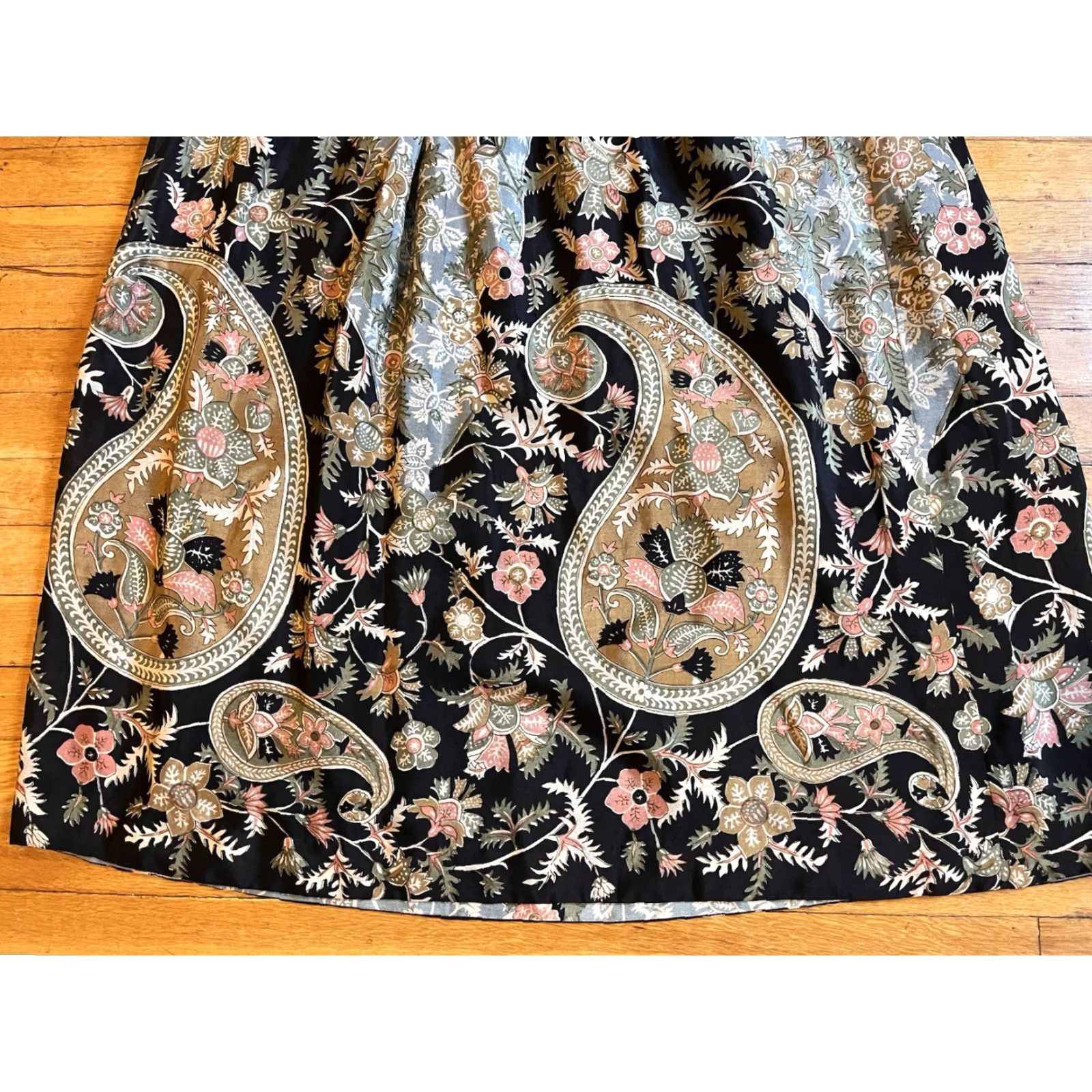Vintage VINTAGE B Altman Silk A-Line Skirt Women’s 8 Paisley Floral Size 30" / US 8 / IT 44 - 3 Thumbnail