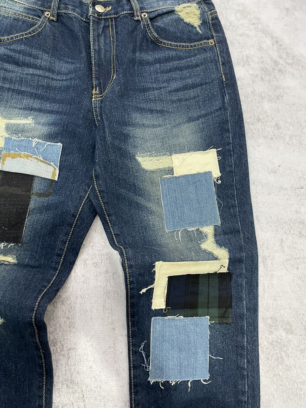 Hysteric Glamour × If Six Was Nine × Le Grande Bleu (L.G.B.) 2000s patchwork japan denim pants kapital style Size US 31 - 4 Thumbnail