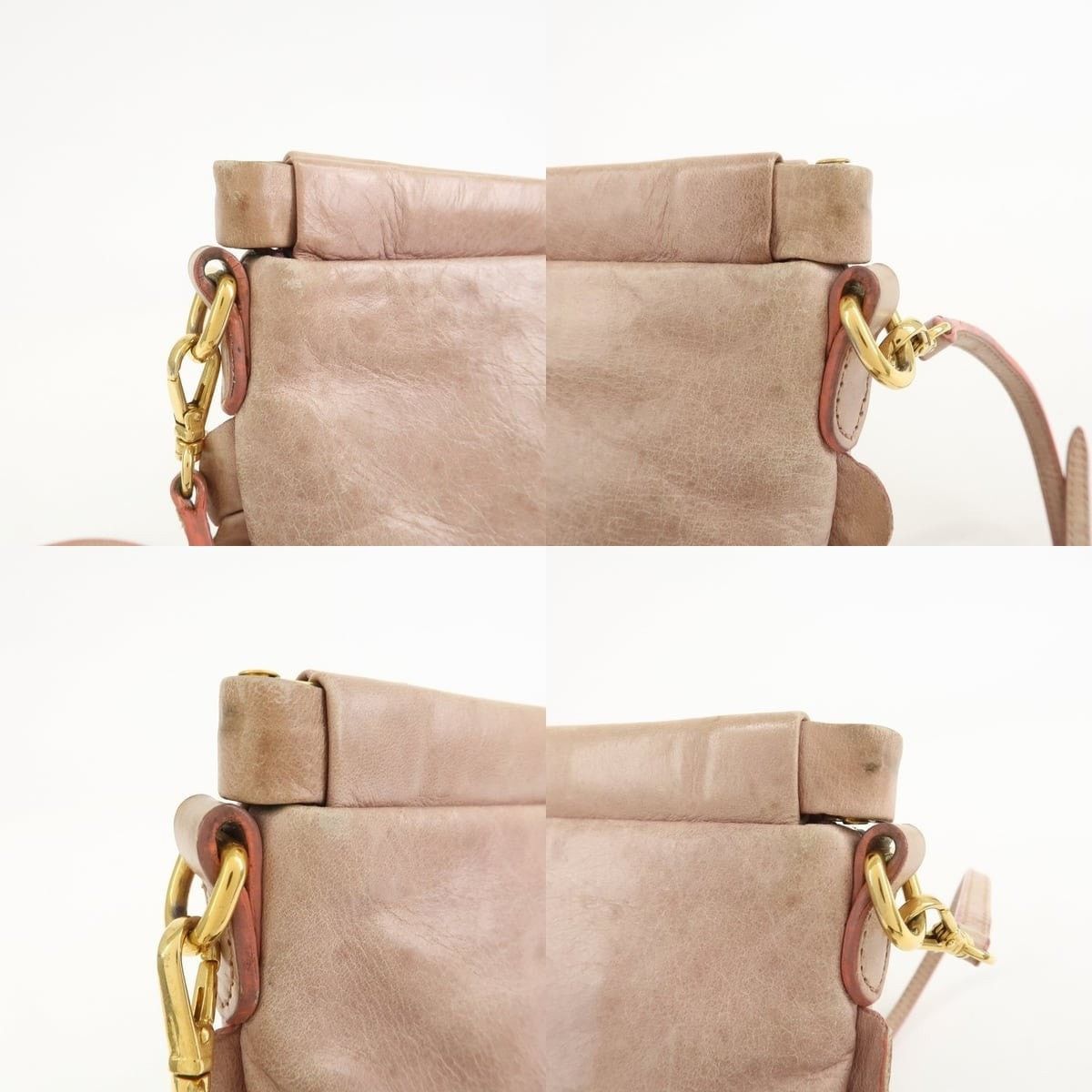 Miu Miu Miu Miu Logo Frilled Calfskin Crossbody Bag Pink Size ONE SIZE - 6 Thumbnail