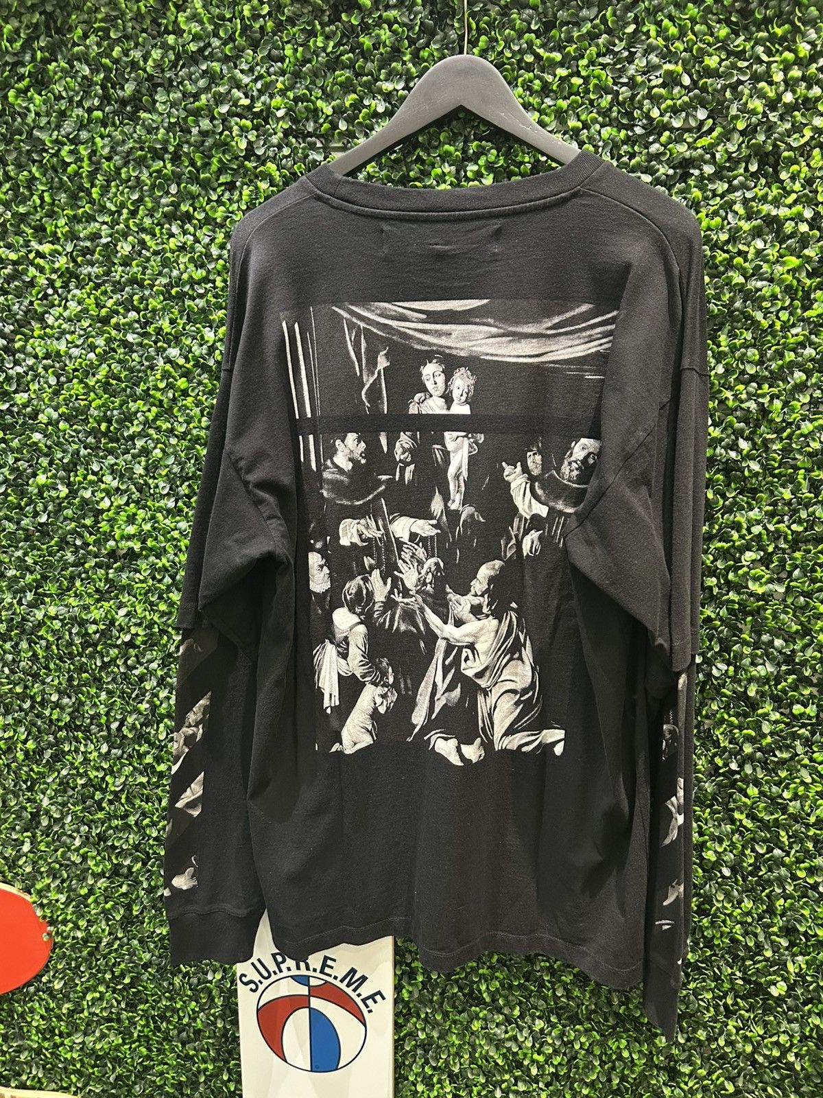 Off-White Off-White Caravaggio Square Double Sleeve Tee Size US XL / EU 56 / 4 - 2 Thumbnail