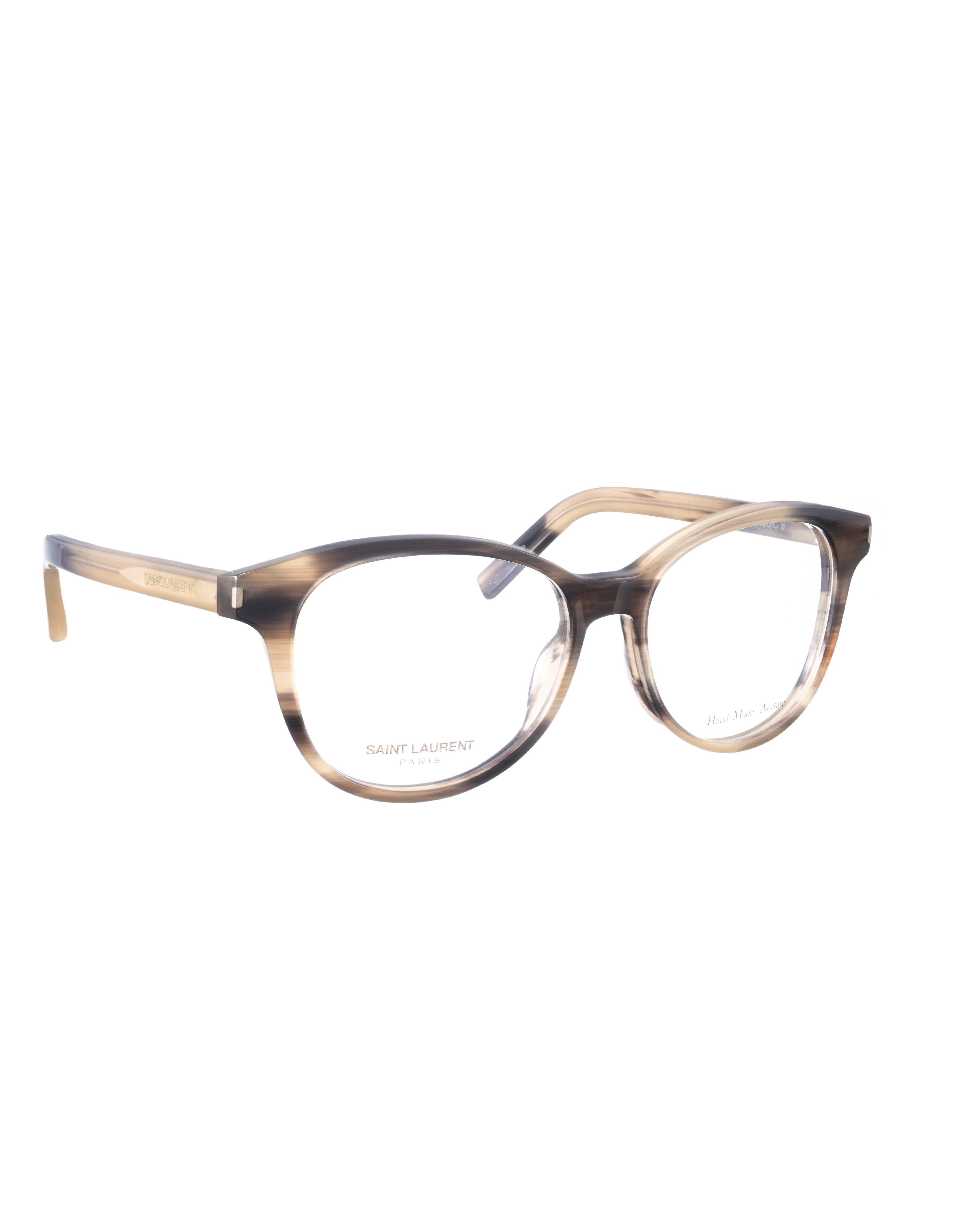Saint Laurent Paris Saint Laurent 00s Oval Grey and Beige Plastic Glasses Size ONE SIZE - 1 Thumbnail