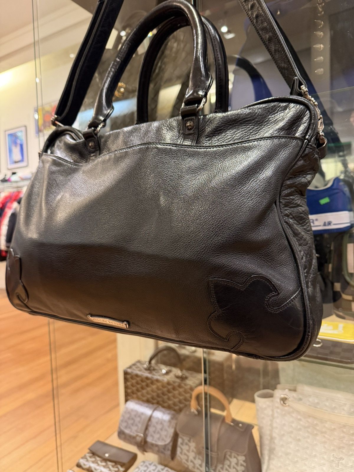 Chrome Hearts Chrome Hearts Black Leather Messenger Laptop Bag Size ONE SIZE - 12 Thumbnail