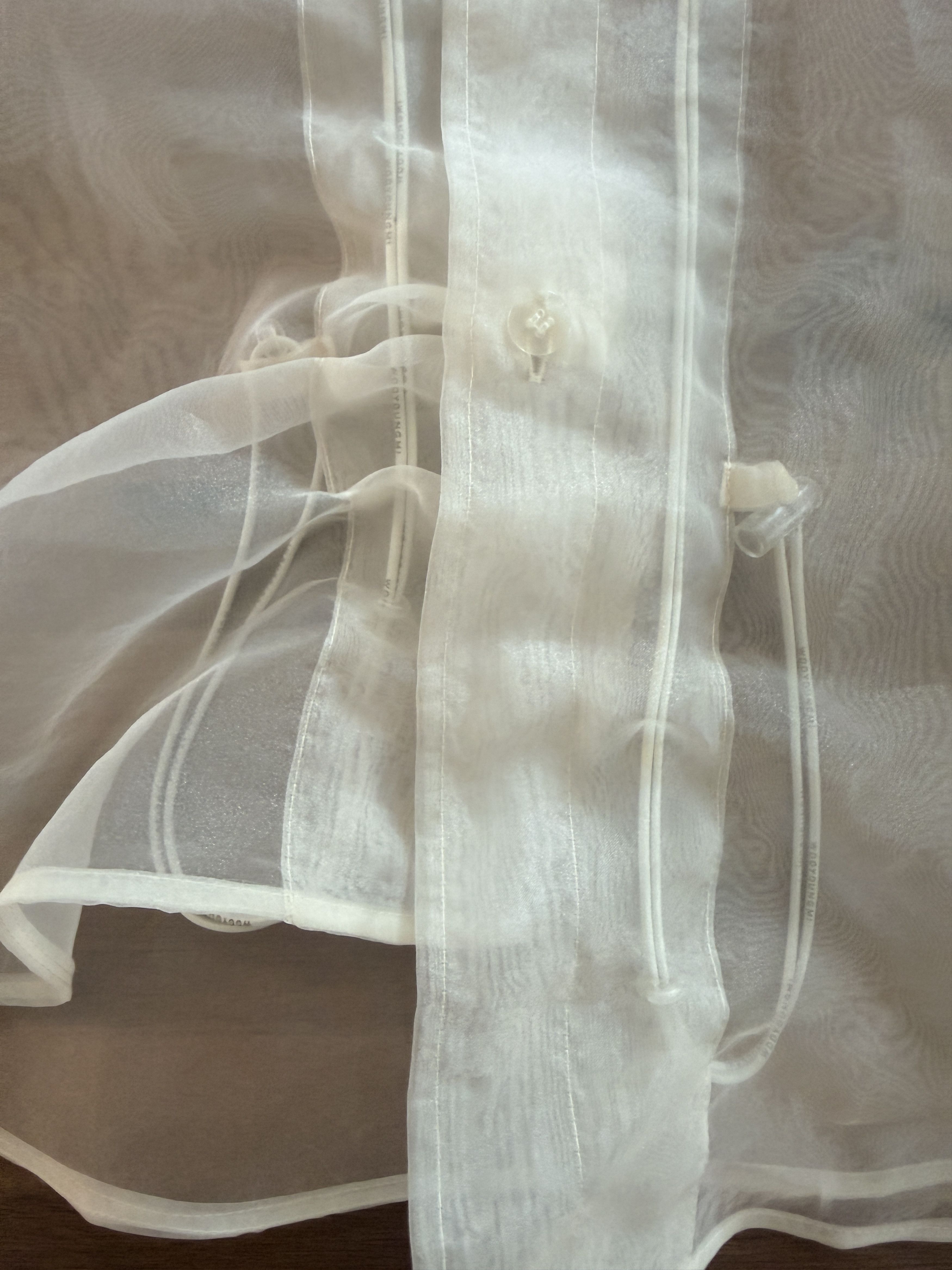 Wooyoungmi Wooyoungmi Off-White Sheer Jellyfish Print Size US L / EU 52-54 / 3 - 4 Thumbnail