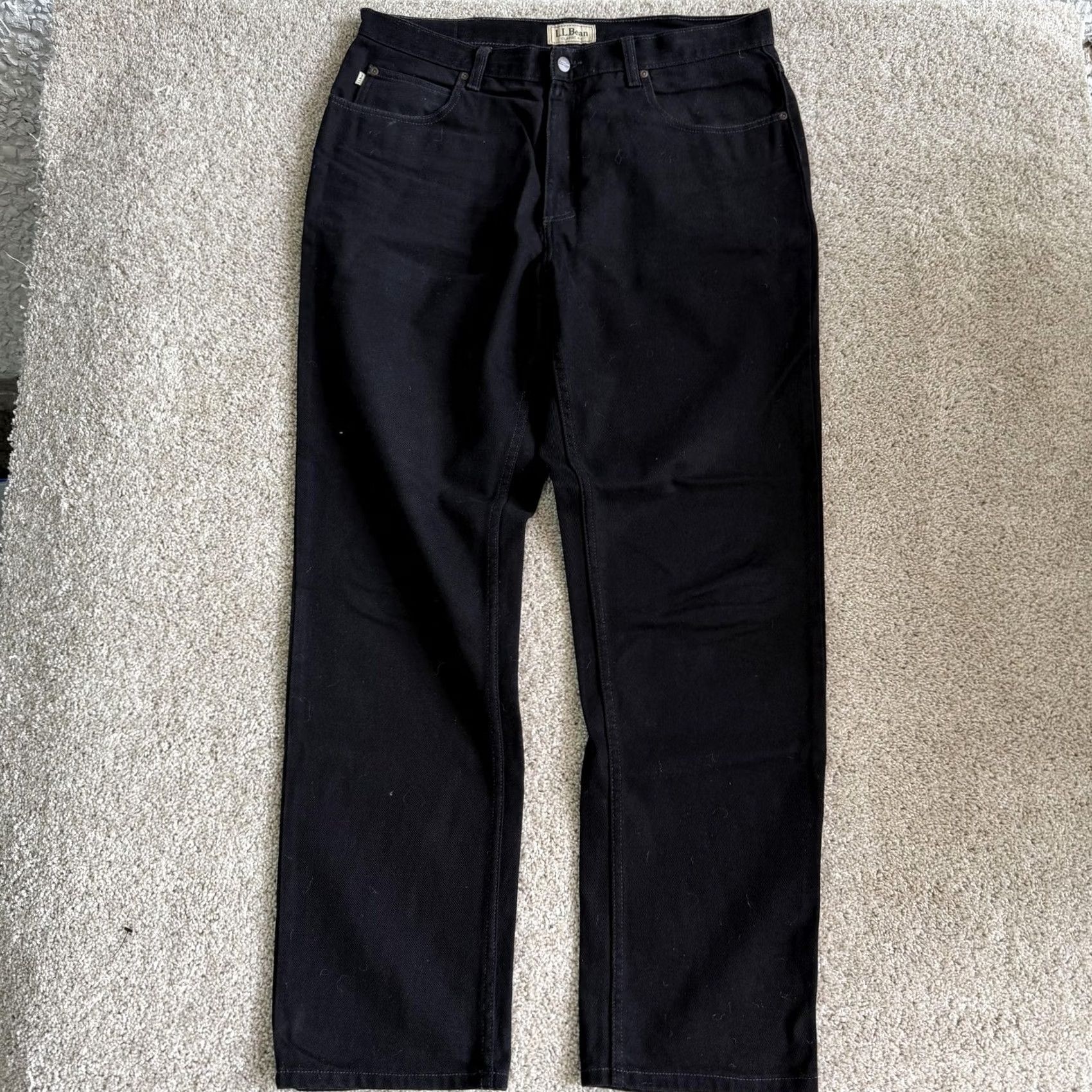 Vintage L.L. Bean Classic Fit Jeans Mens 37x32 Dark Wash Black Denim Straight Casual Size US 37 - 5 Thumbnail