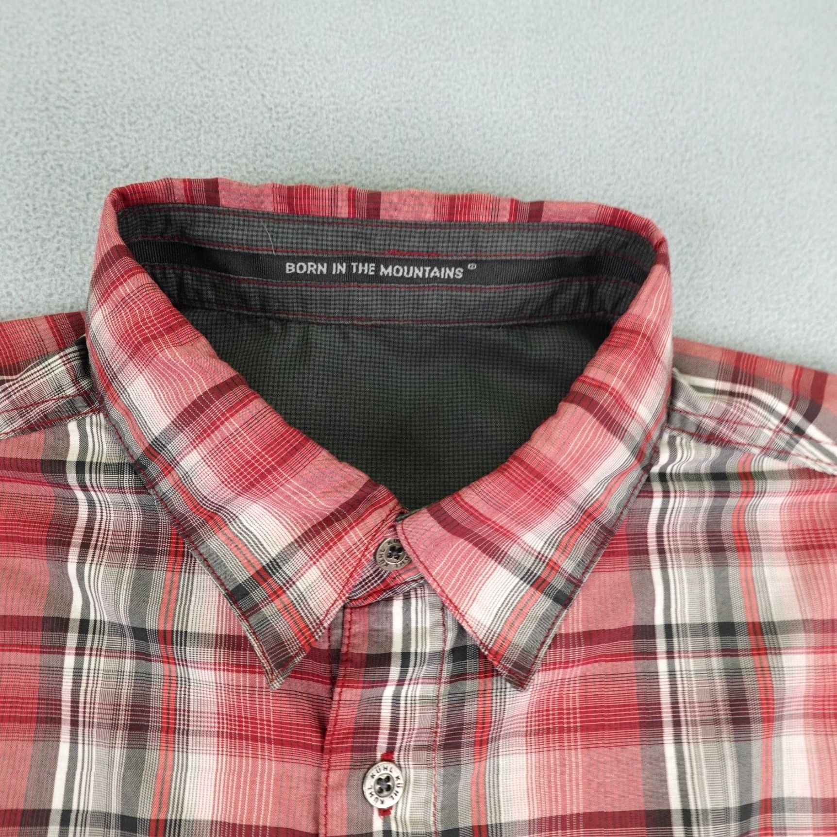 Vintage Kuhl Shirt Mens Medium Red Plaid Button-Up Lightweight Outdoor Workwear Casual Short Sleeve Button Size US M / EU 48-50 / 2 - 2 Thumbnail