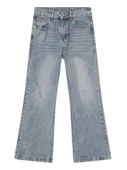 VIBE Vintage light blue washed micro-flare jeans Size US 34 / EU 50 - 6 Thumbnail