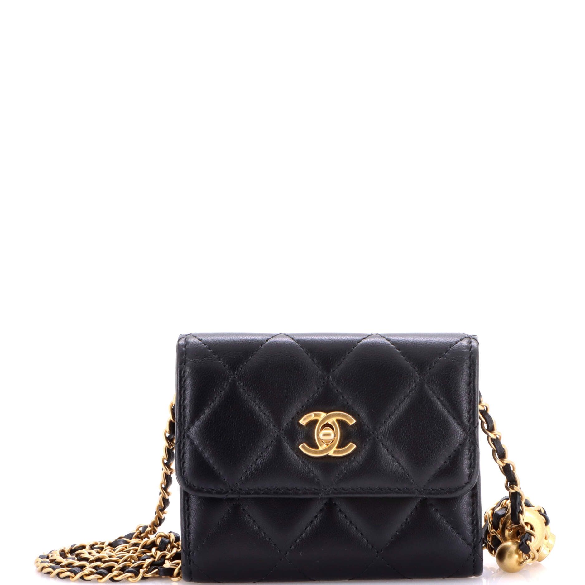 Chanel Pearl Crush Card Holder with Chain Size ONE SIZE - 1 Thumbnail