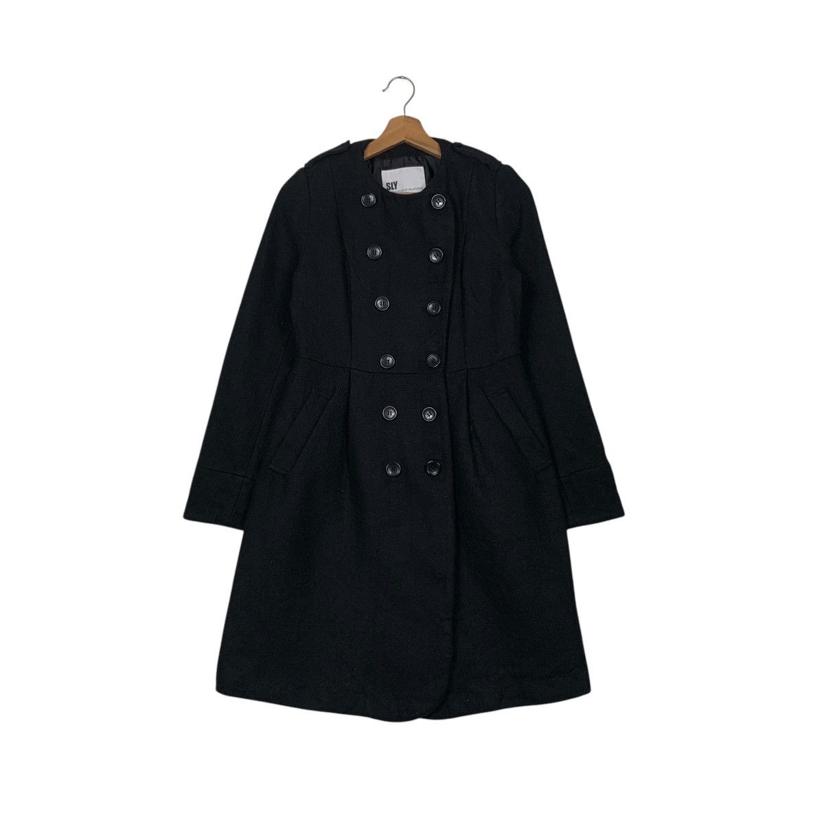 Japanese Brand SLY Double Breasted Overcoat #2457-C110 Size S / US 4 / IT 40 - 1 Thumbnail