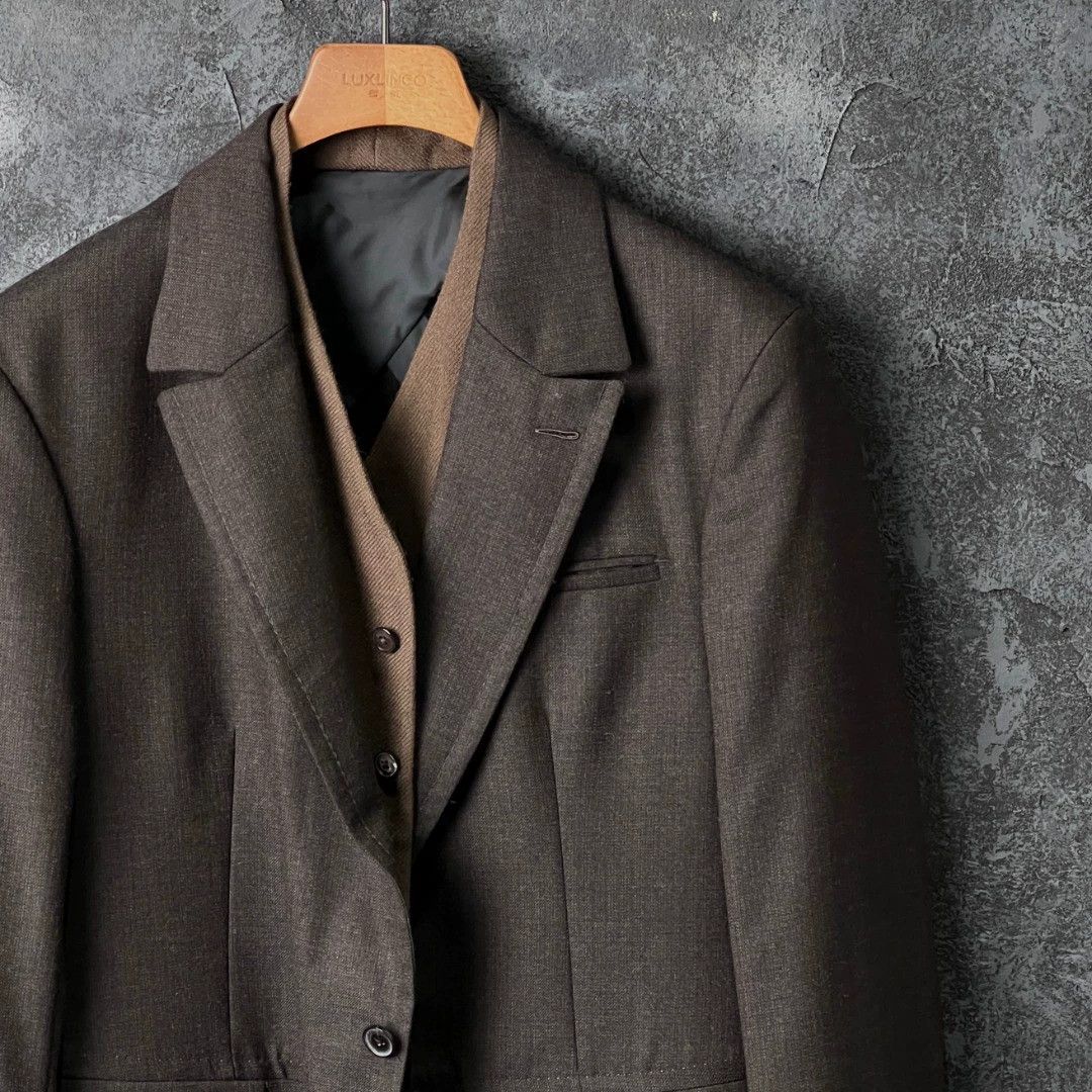 Salvatore Ferragamo Salvatore Ferragamo camel two-tone wool blazer Size 50L - 3 Thumbnail