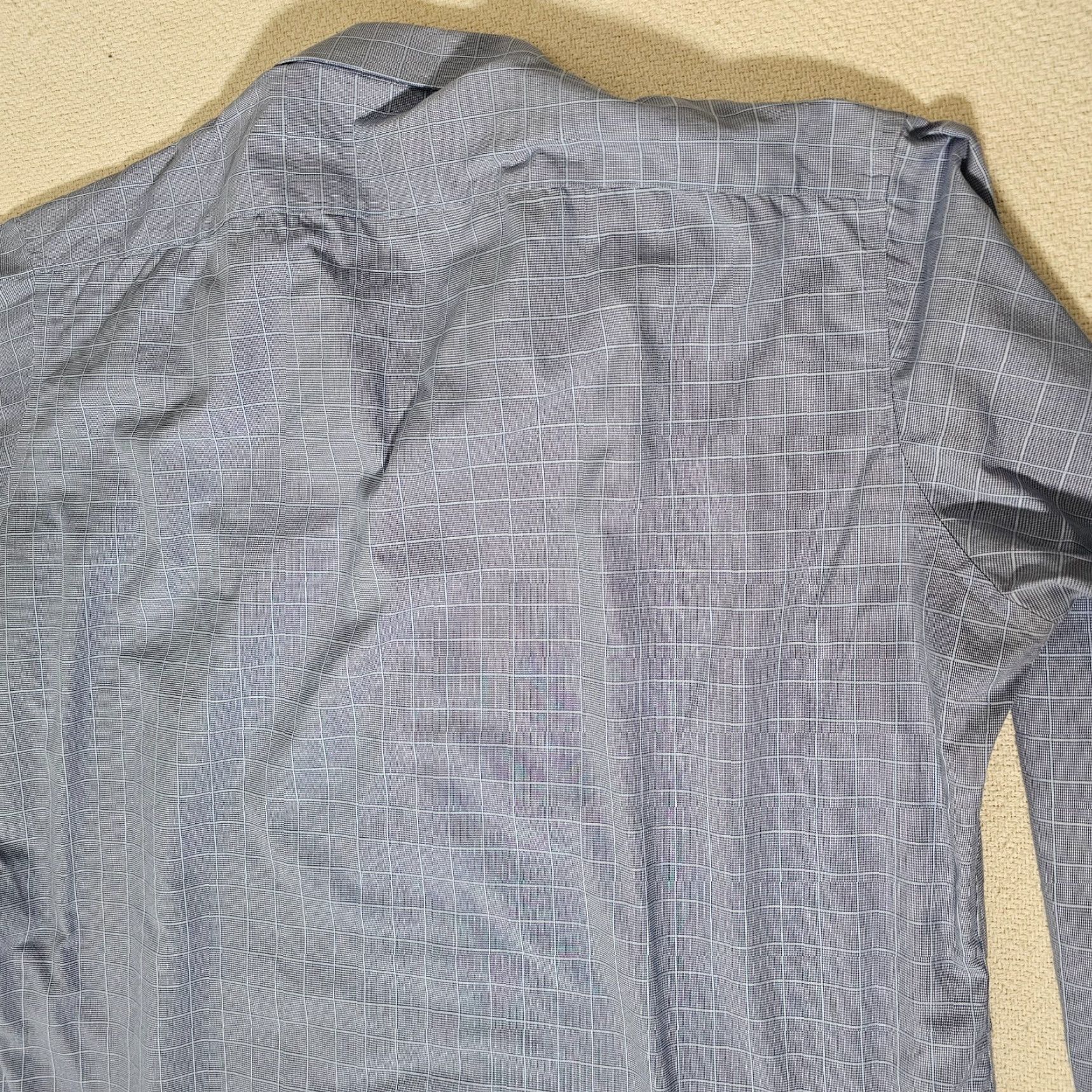 Egara EGARA Slim Fit VINTAGE Blue Check Button-Up Dress Shirt Big & Tall Size 18.5 36/37 Mens Size 48R - 7 Thumbnail