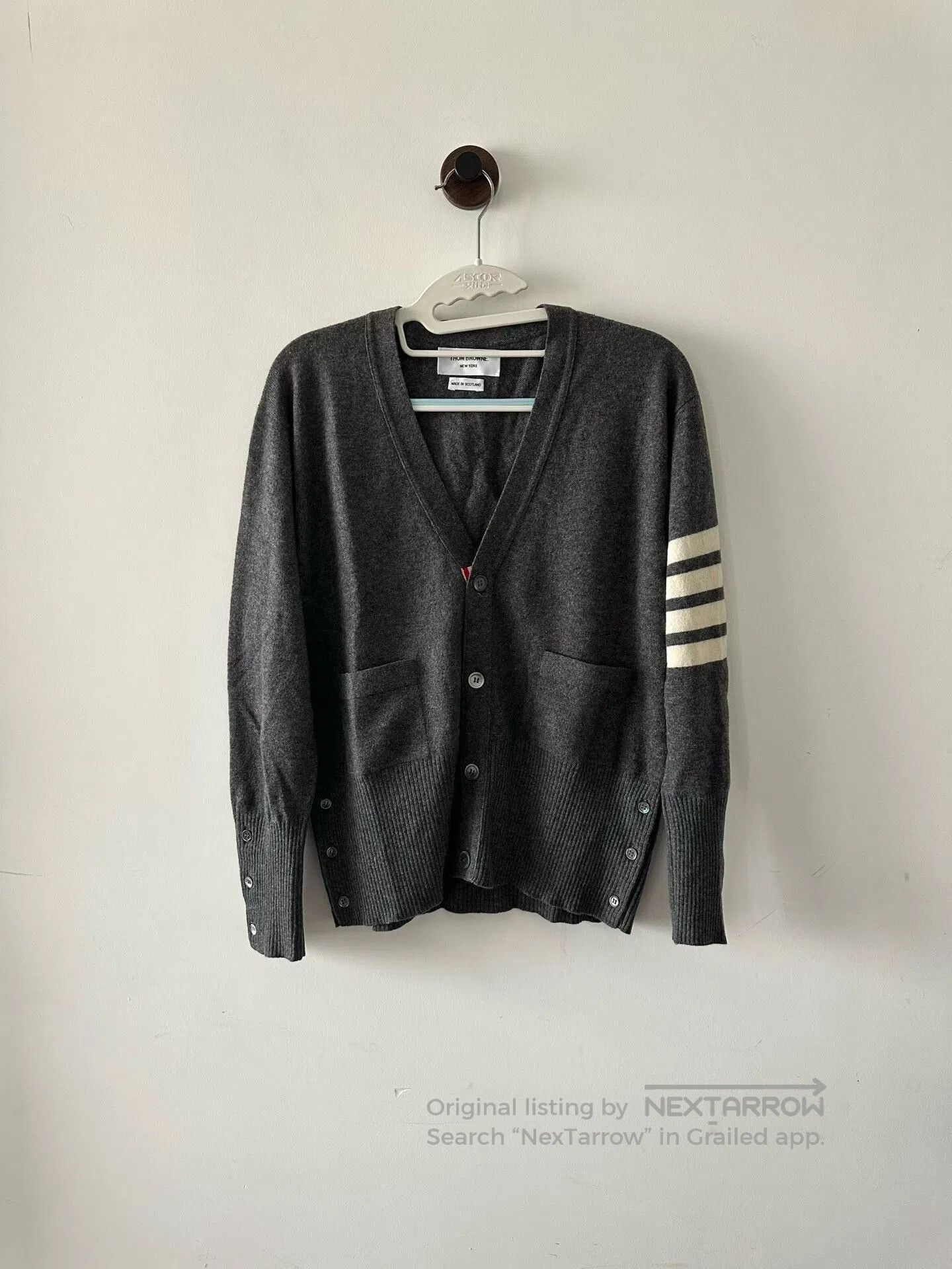 Thom Browne Thom Browne Gray Cashmere Cardigan. Size US XL / EU 56 / 4 - 1 Thumbnail