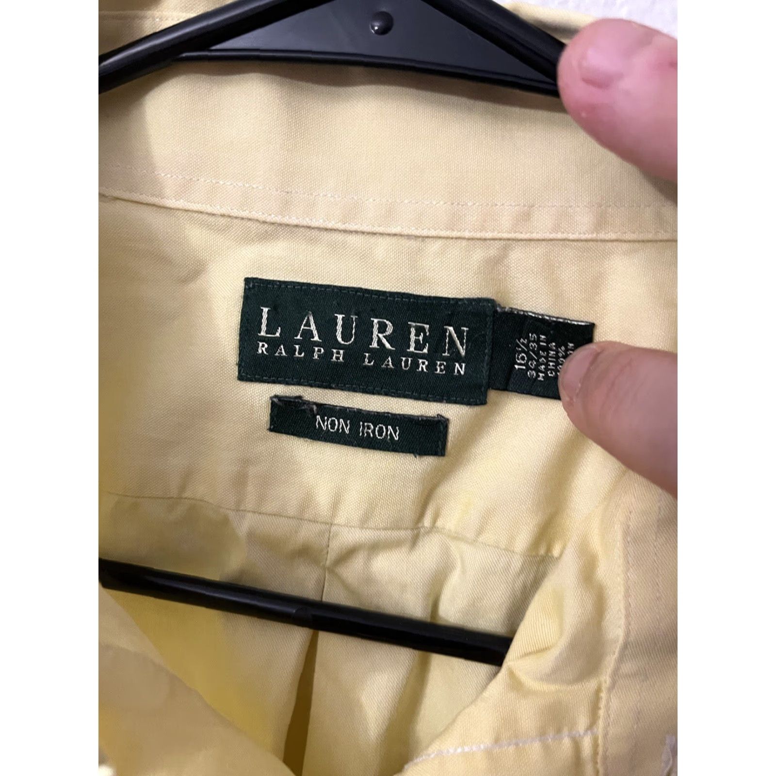 Ralph Lauren LAUREN RALPH LAUREN Non-Iron Button-Up Shirt Men Classic Fit Long Sleeve Yellow Size 16.5-34/35 Casual Size US L / EU 52-54 / 3 - 3 Thumbnail