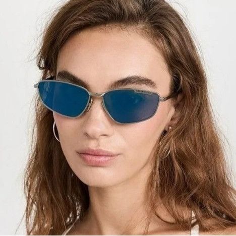 Balenciaga Balenciaga BB0277S 003 Unisex Sunglasses Ruthenium Rectangle Size ONE SIZE - 2 Thumbnail