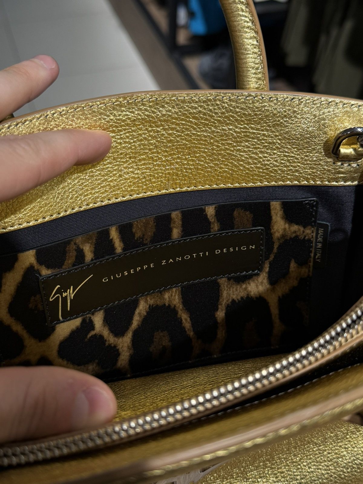 Giuseppe Zanotti Giuseppe Zanotti Gold Metallic leather Top Handle Bag logo Size ONE SIZE - 14 Thumbnail