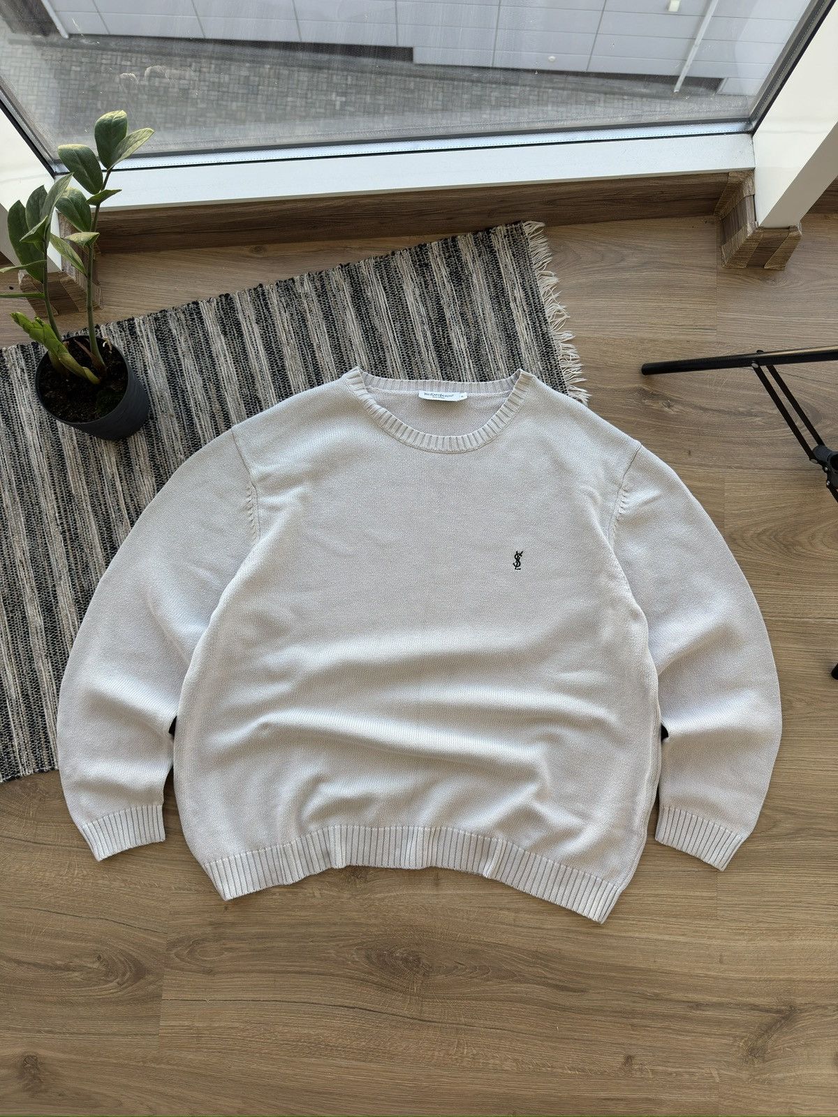 Yves Saint Laurent Vintage Yves Saint Laurent classic white knitted sweater Size US XL / EU 56 / 4 - 1 Thumbnail