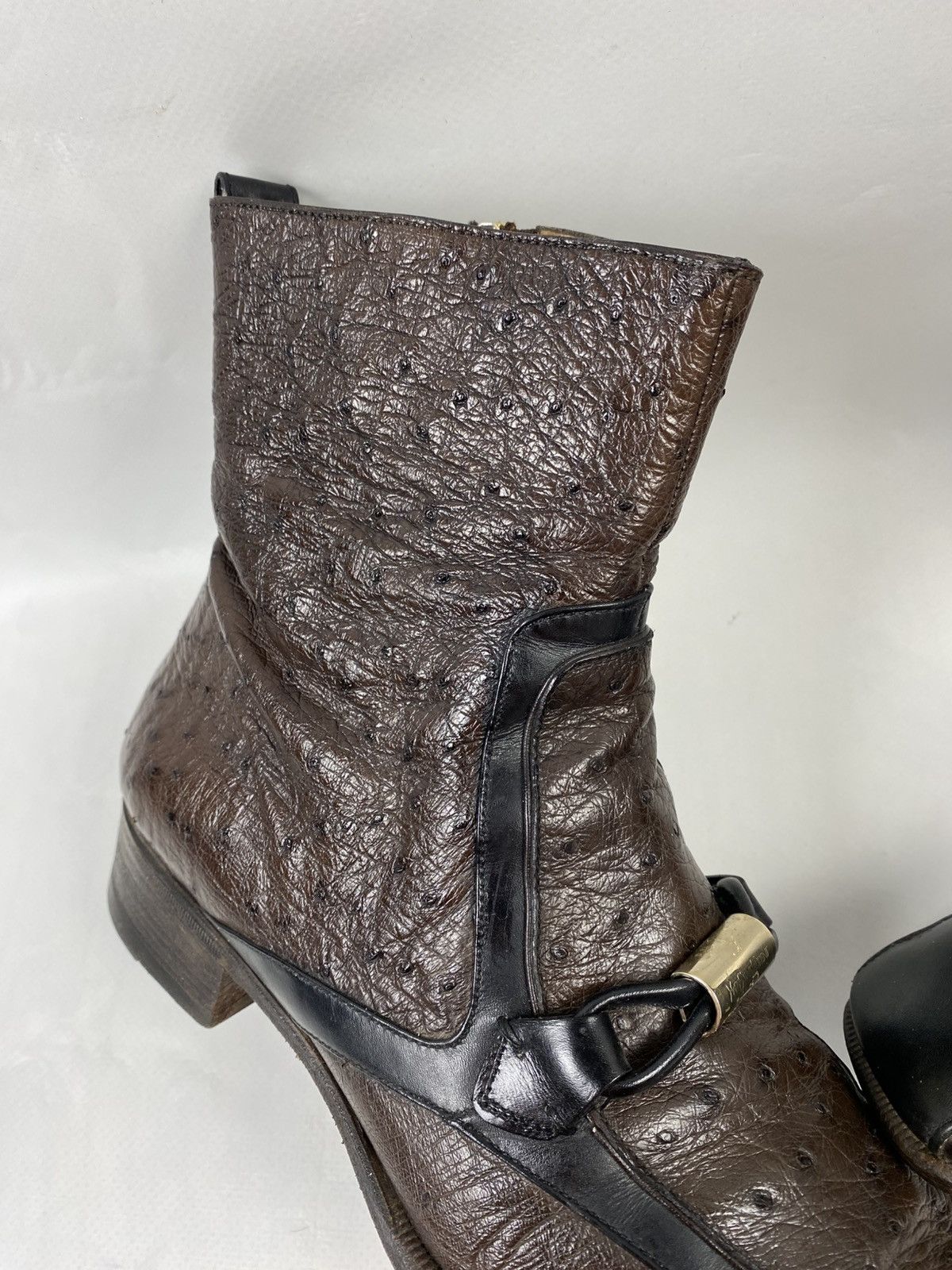 Yves Saint Laurent Archive Yves Saint Laurent Ostrich Skin Heavy Boots Size US 8 / EU 41 - 8 Thumbnail