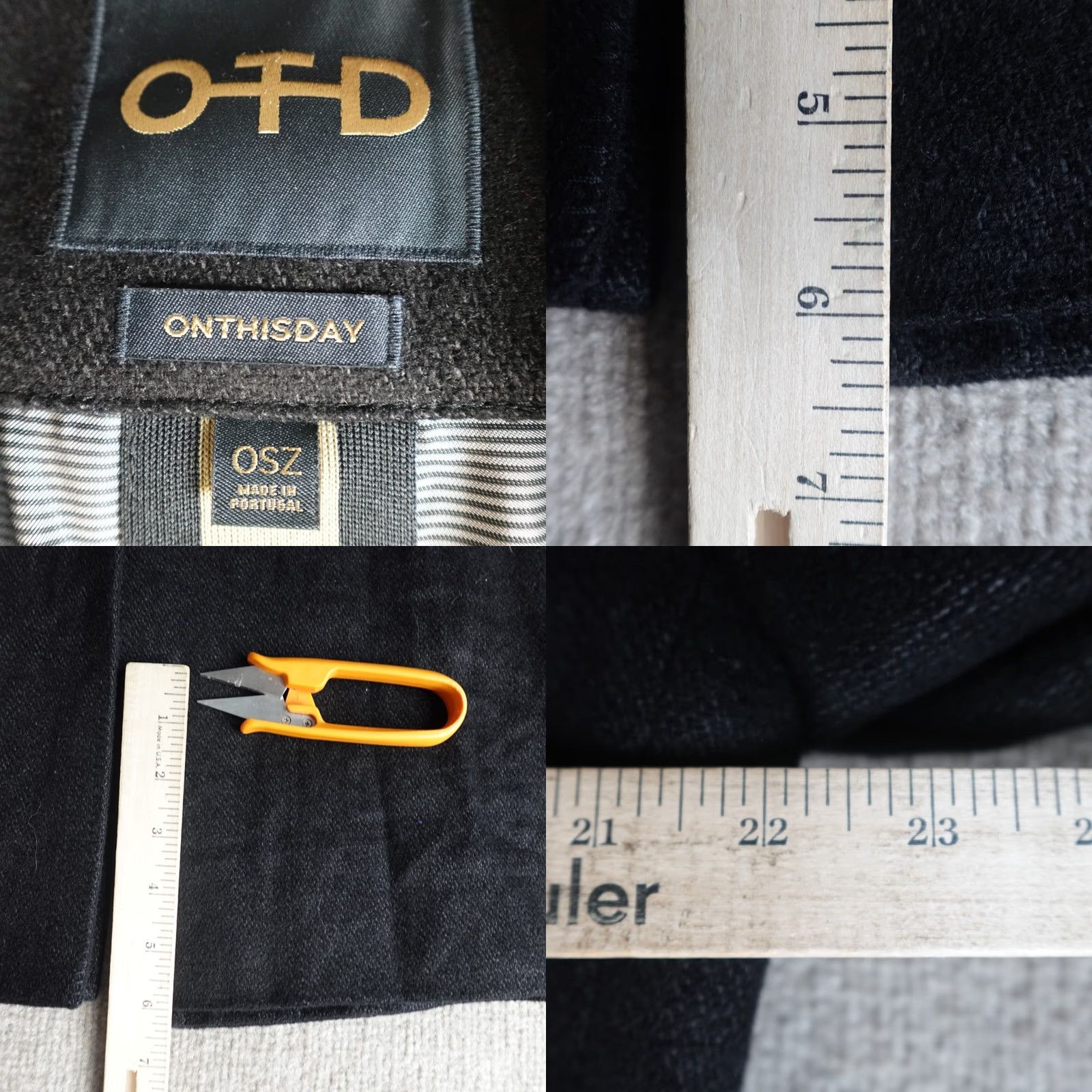 Vintage On This Day OTD Womens Coat OSZ Black Linen Oversized Long Sleeve Zip Casual Dry Clean Only Regular Size ONE SIZE - 8 Thumbnail