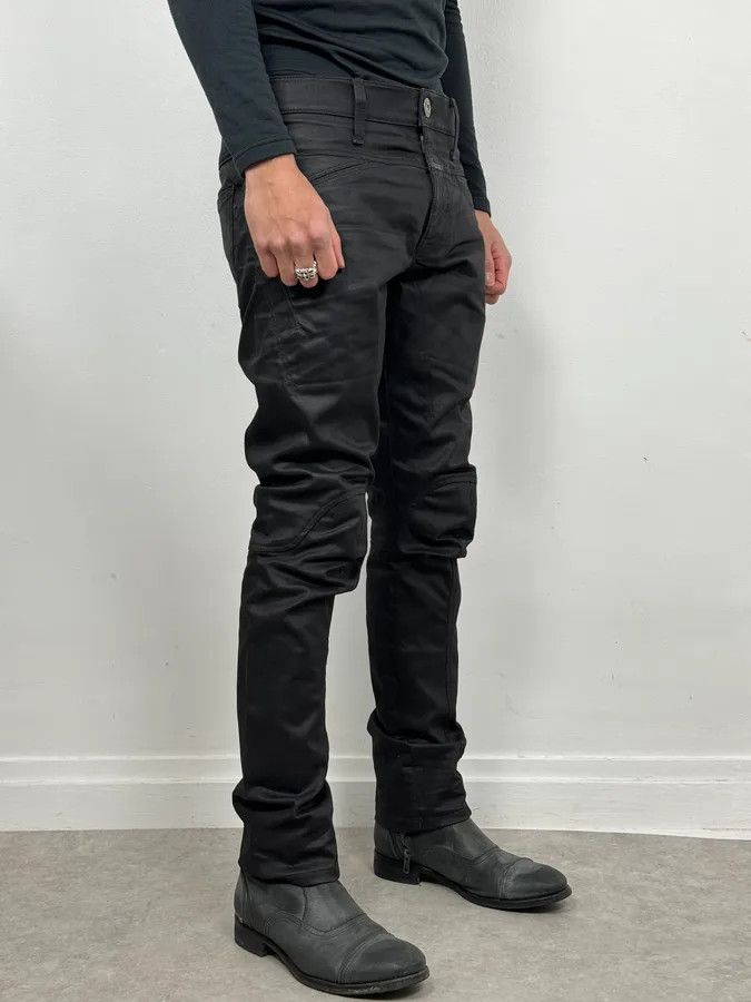 Marithe + Francois Girbaud SS2013 Marithé + François Girbaud Black Waxed Slim Denim Jeans Size US 32 / EU 48 - 2 Thumbnail