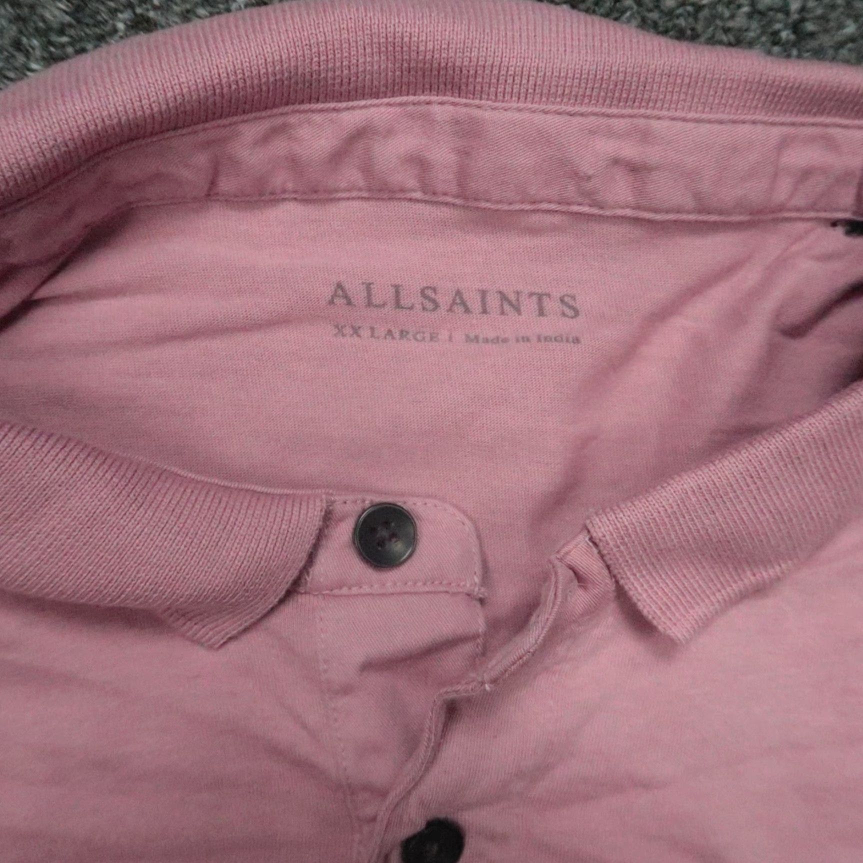 Allsaints VINTAGE AllSaints Polo Shirt Men 2XL Cotton Pink Short Sleeve Slim Fit Casual Size US XXL / EU 58 / 5 - 3 Thumbnail