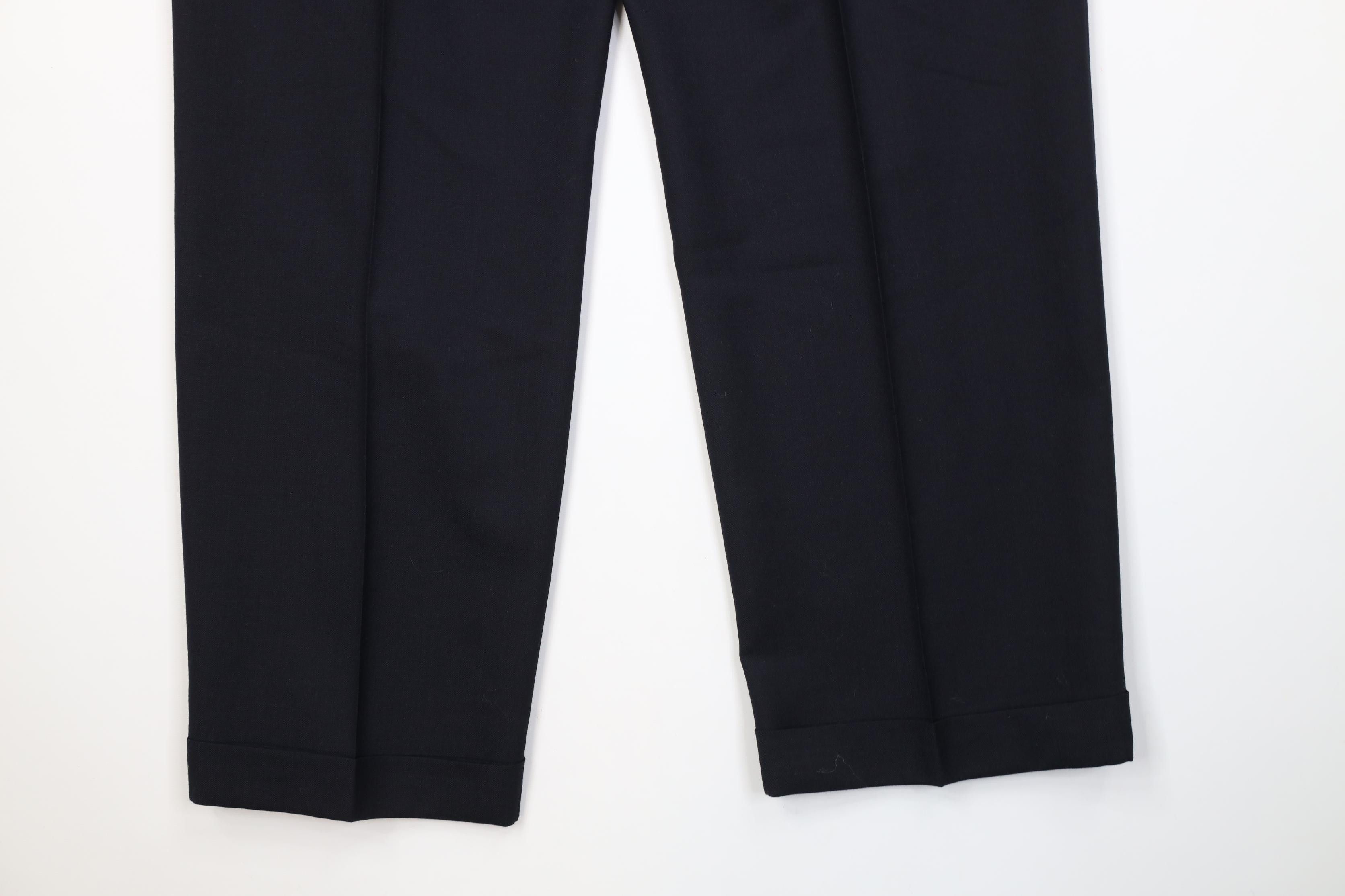 Vintage Vintage 70s Streetwear Knit Wide Leg Chino Pants Navy Blue Size US 36 / EU 52 - 12 Thumbnail