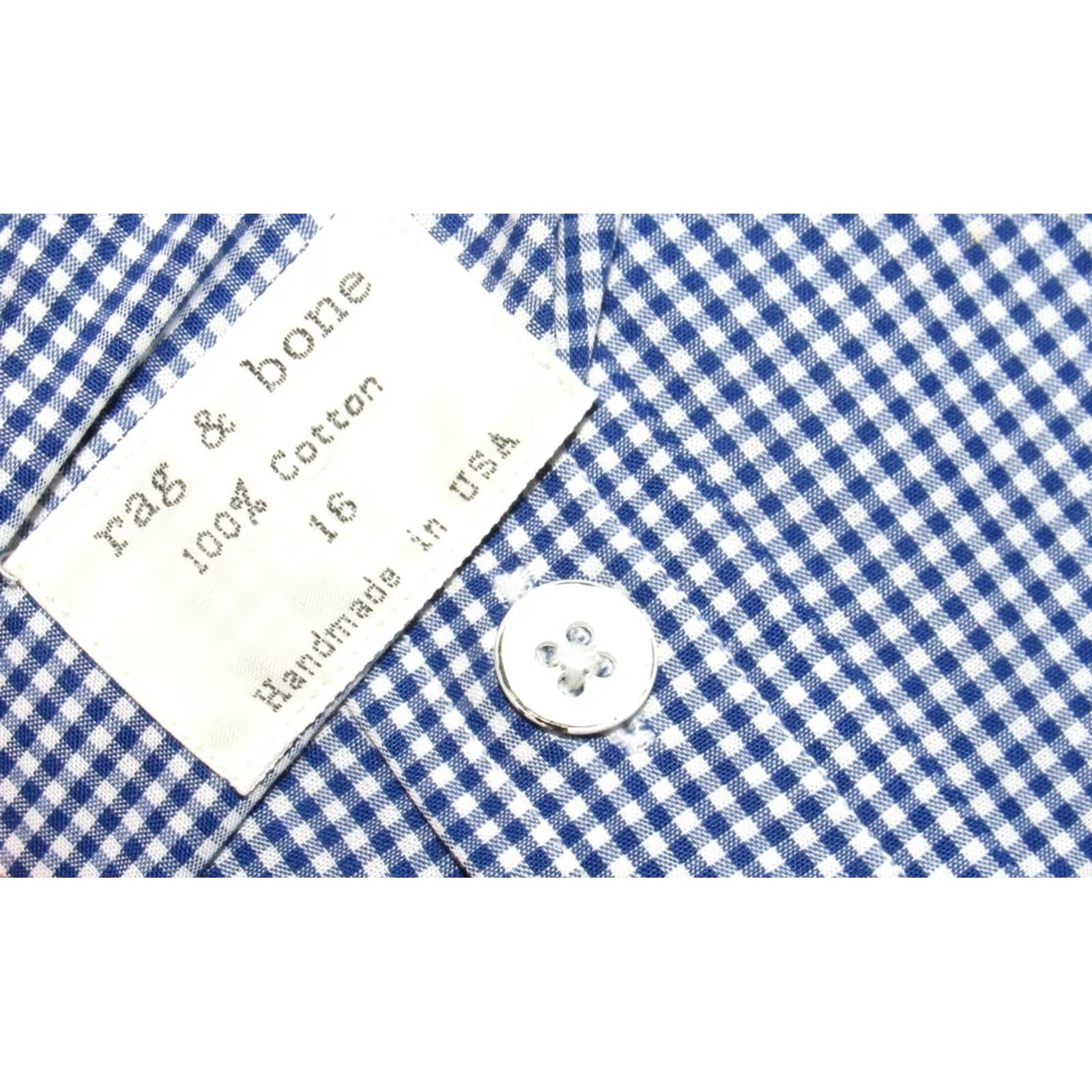 Rag & Bone RAG & BONE Blue Whtie Check Long Sleeve Button Down Shirt 16 Mens Dress Shirt XS Size US L / EU 52-54 / 3 - 3 Thumbnail