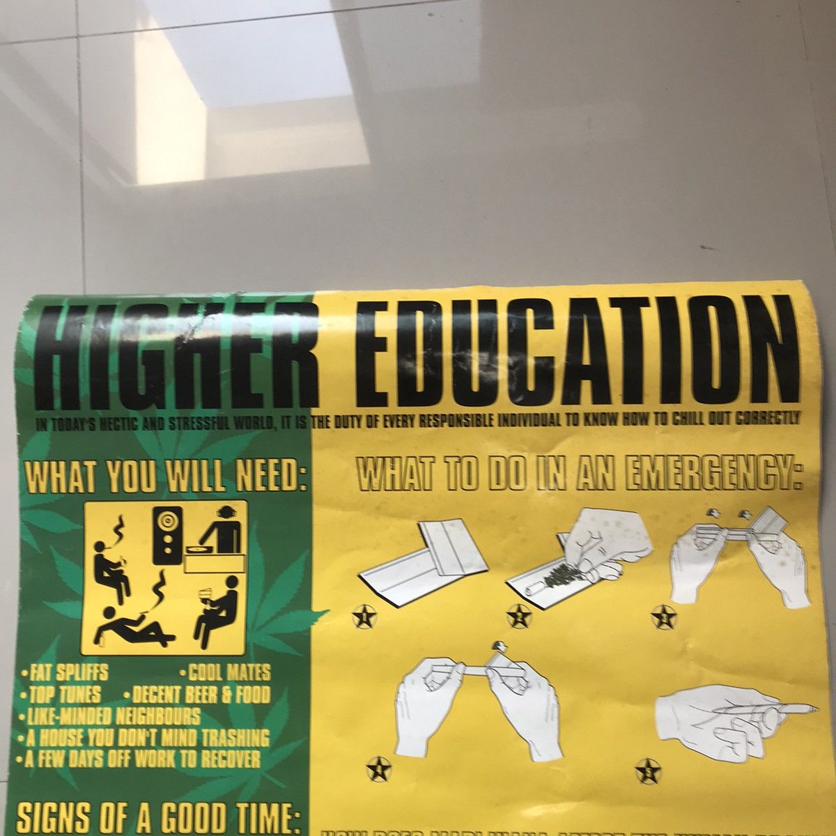 Hoodlamb × Hysteric Glamour Poster High Education Pot Weed Cannabis Marijuana made in Uk Size ONE SIZE - 10 Thumbnail