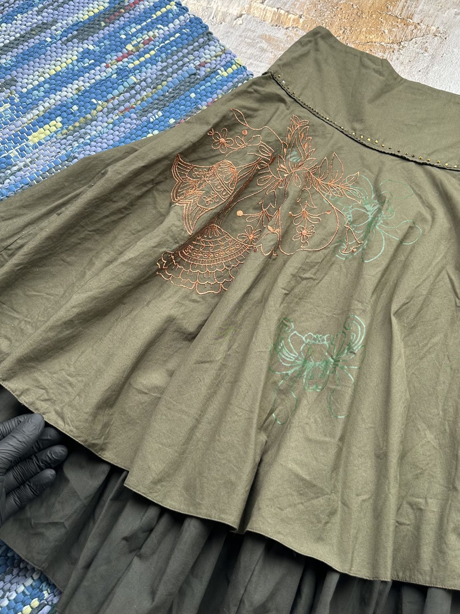 Vintage Vintage Baggy Flared Skirt A453(15) Size 28" / US 6 / IT 42 - 4 Thumbnail