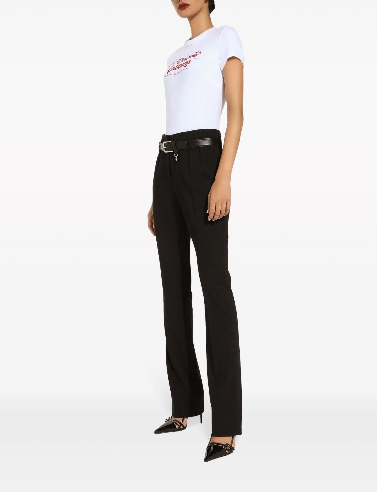 Dolce & Gabbana Last Dolce & Gabbana White Logo Printed Top Size XXS / US 00 / IT 34 - 4 Thumbnail