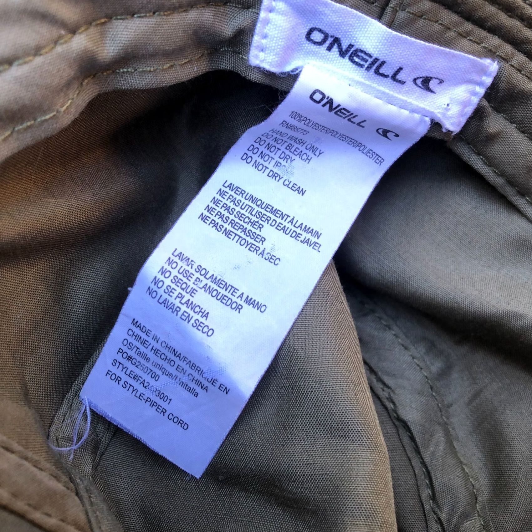 O'Neill O'Neill Corduroy Bucket Hat Men One Size Green Cap Packable Size ONE SIZE - 4 Thumbnail