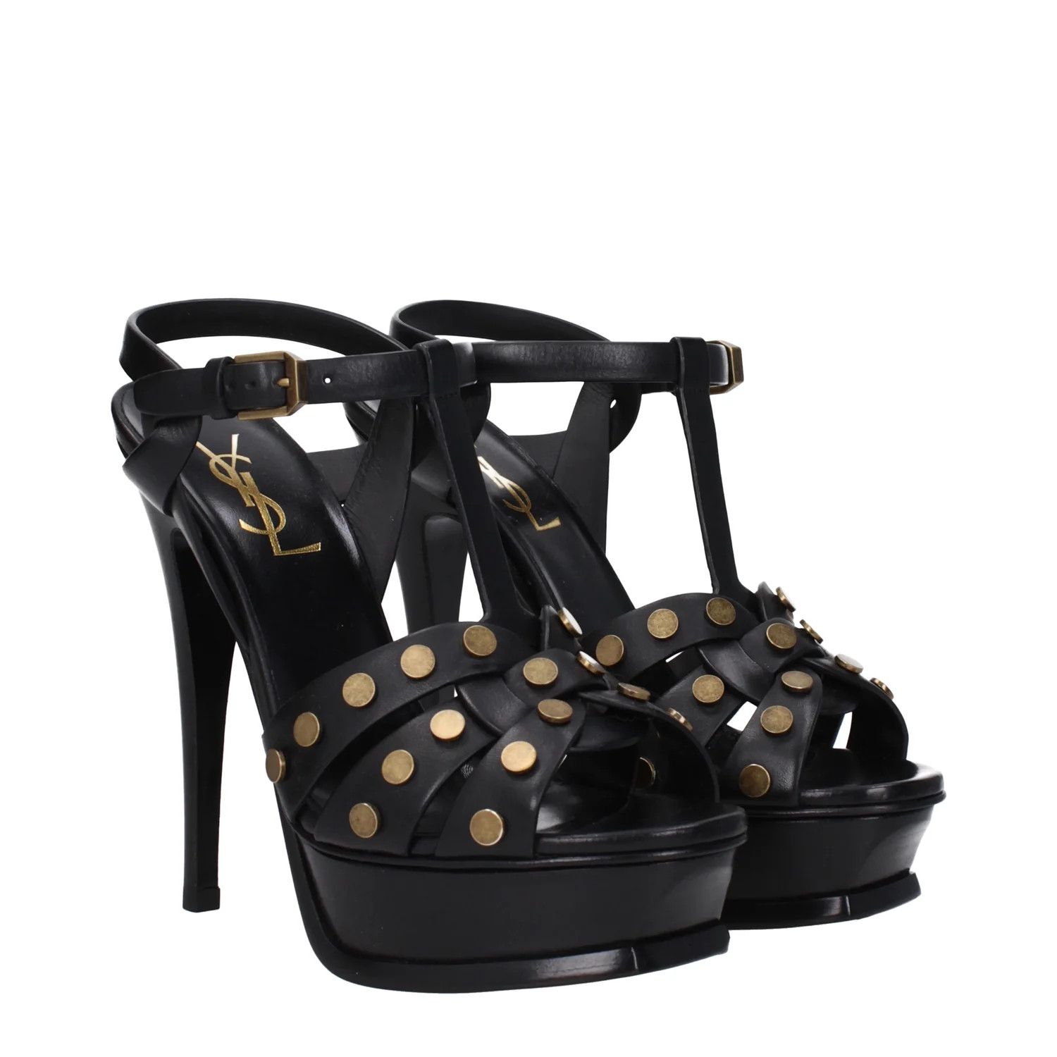 Saint Laurent Paris ob1o1e1224 Leather Sandals in Black Size US 6.5 / IT 36.5 - 2 Thumbnail