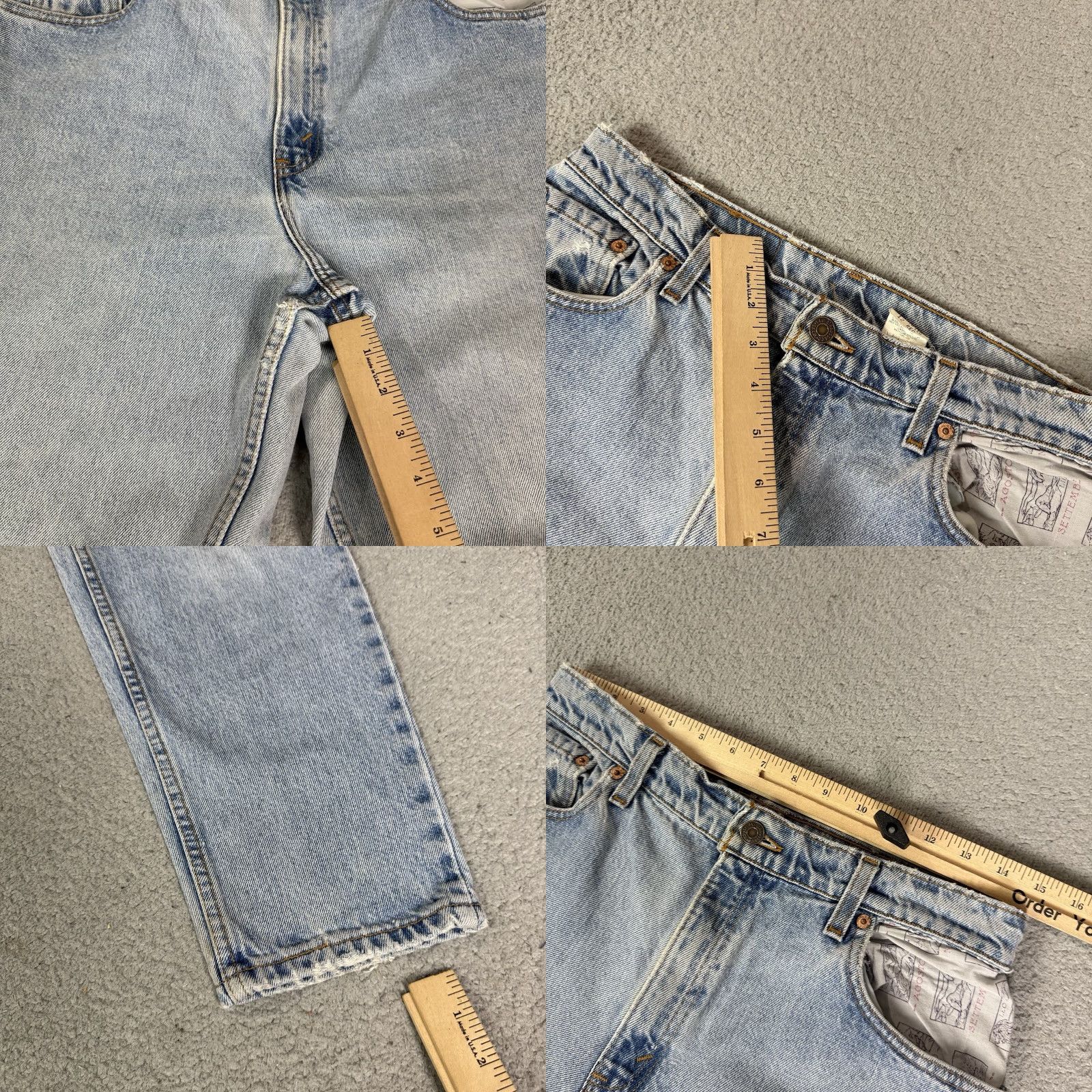 Levi's VINTAGE Levi’s 550 Jeans Women 12 Blue Tapered 90s Sashiko Distressed USA Size 34" / US 12 / IT 48 - 9 Thumbnail