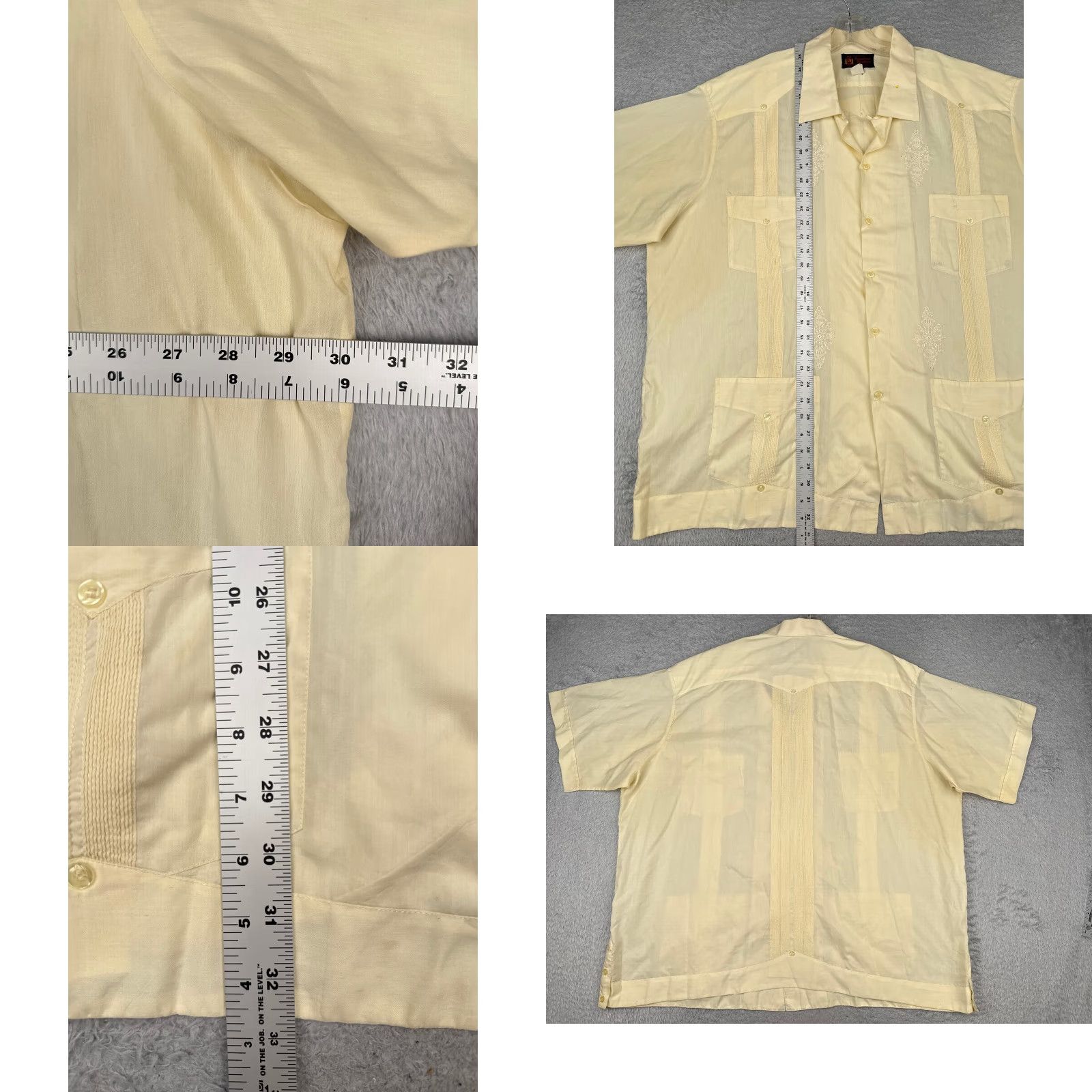 Vintage Guayaberas Yucatecas Shirt Adult 4XL XXXXL Yellow Polyester Blend 4 Pocket Size US XXL / EU 58 / 5 - 8 Thumbnail
