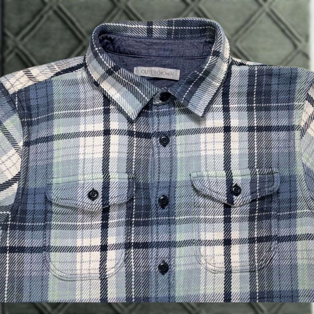 Outerknown Outerknown Blanket Shirt Small Blue Heavy Flannel Button Down Organic Cotton Size US S / EU 44-46 / 1 - 1 Thumbnail