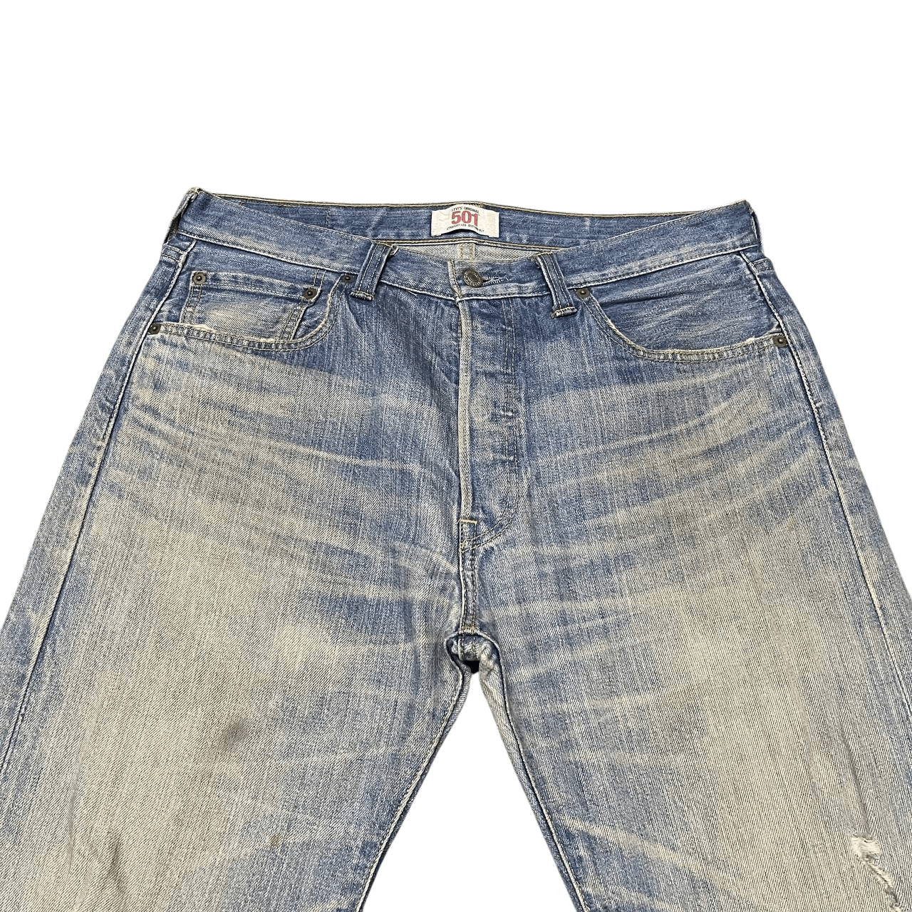 Levi's Vintage Levis 501 Distressed Denim Straight Leg Button Fly Size US 34 / EU 50 - 2 Thumbnail
