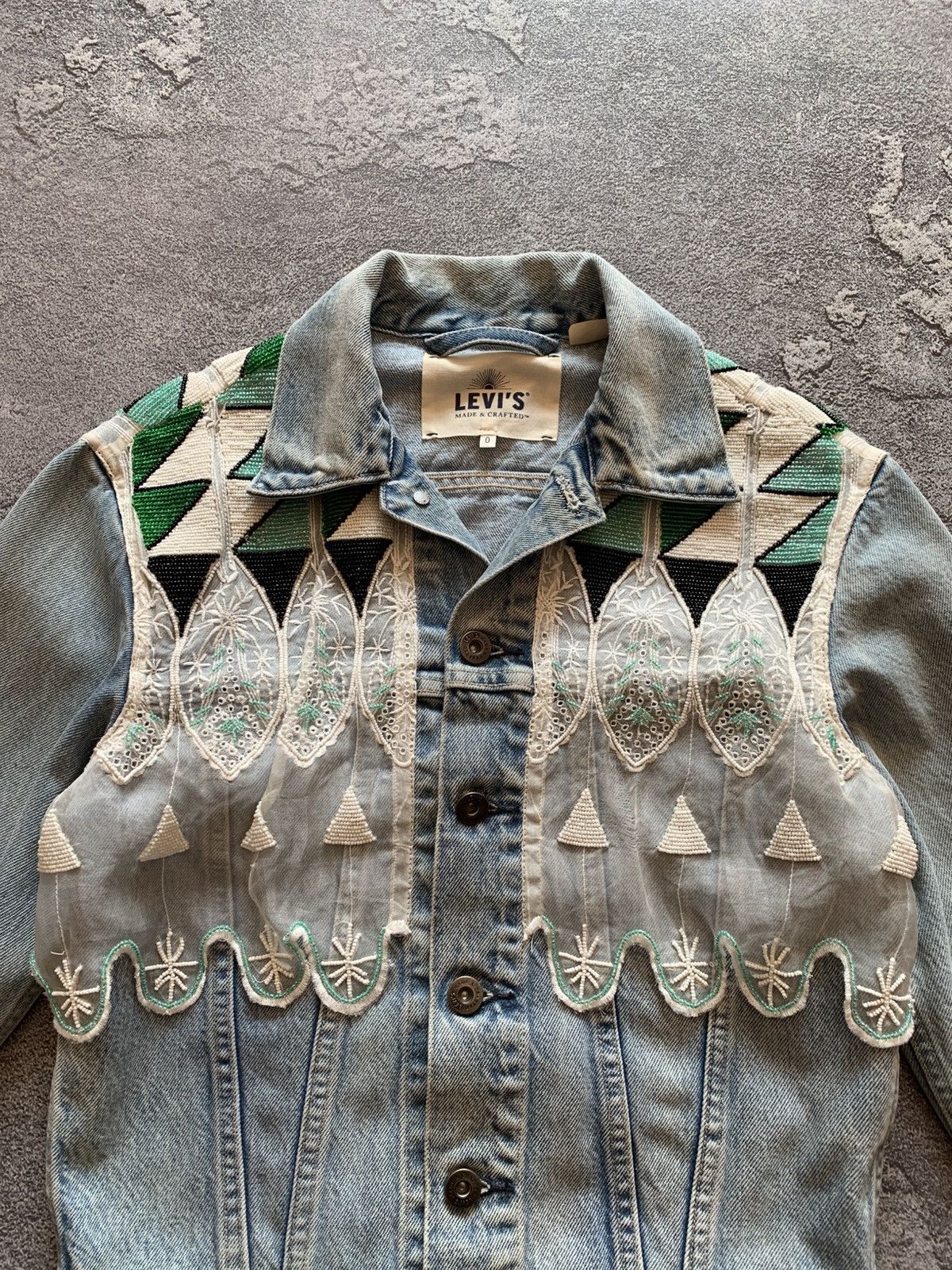 Levi's Made & Crafted Levi's Made&Crafted Trucker Hand Beaded Jacket Lace Size0/XS Size XS / US 0-2 / IT 36-38 - 2 Thumbnail