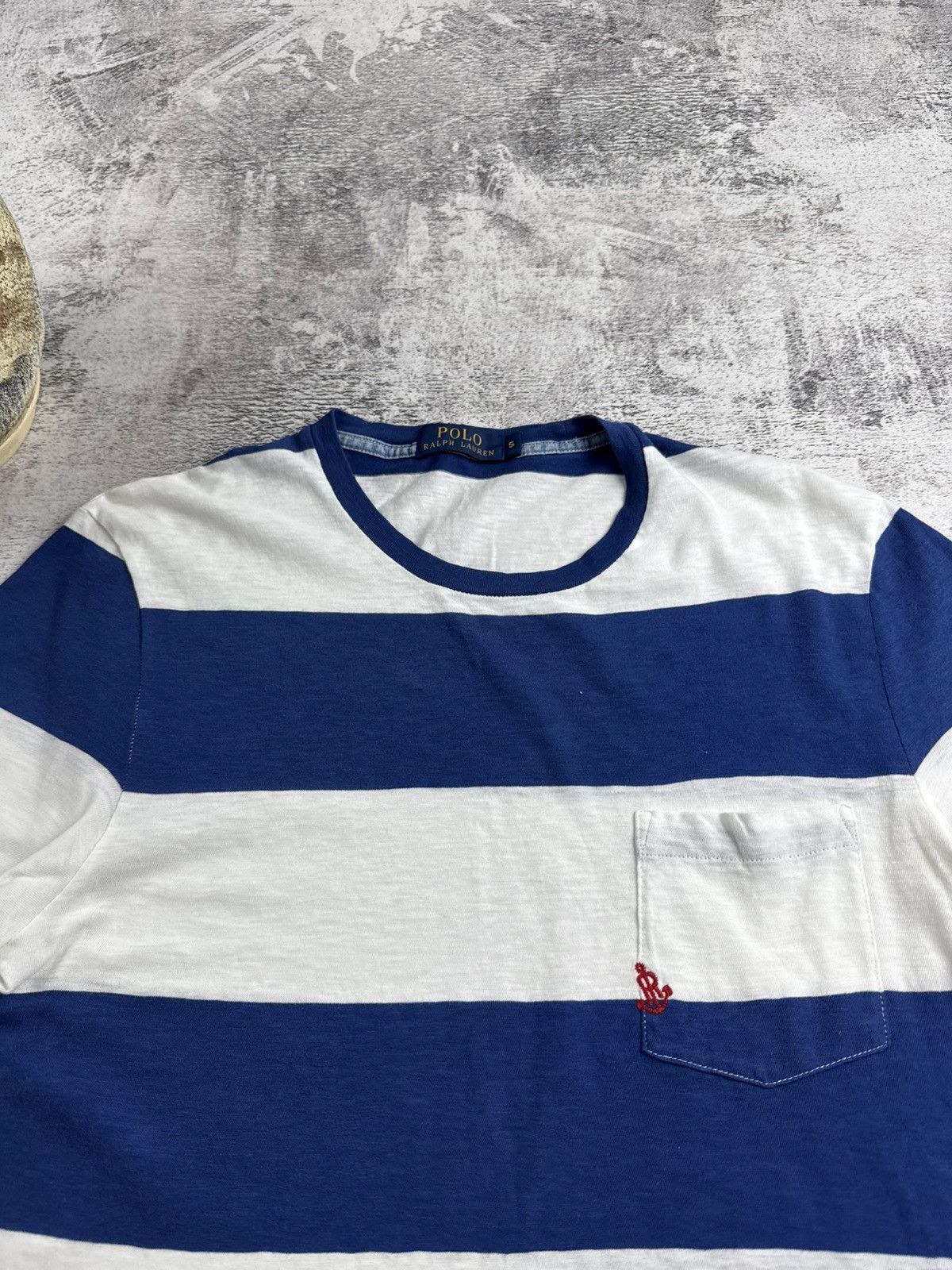 Polo Ralph Lauren Polo Ralph Lauren Striped White Blue Cotton Basic Jersey T Shirt Tee Shirt Size US S / EU 44-46 / 1 - 6 Thumbnail