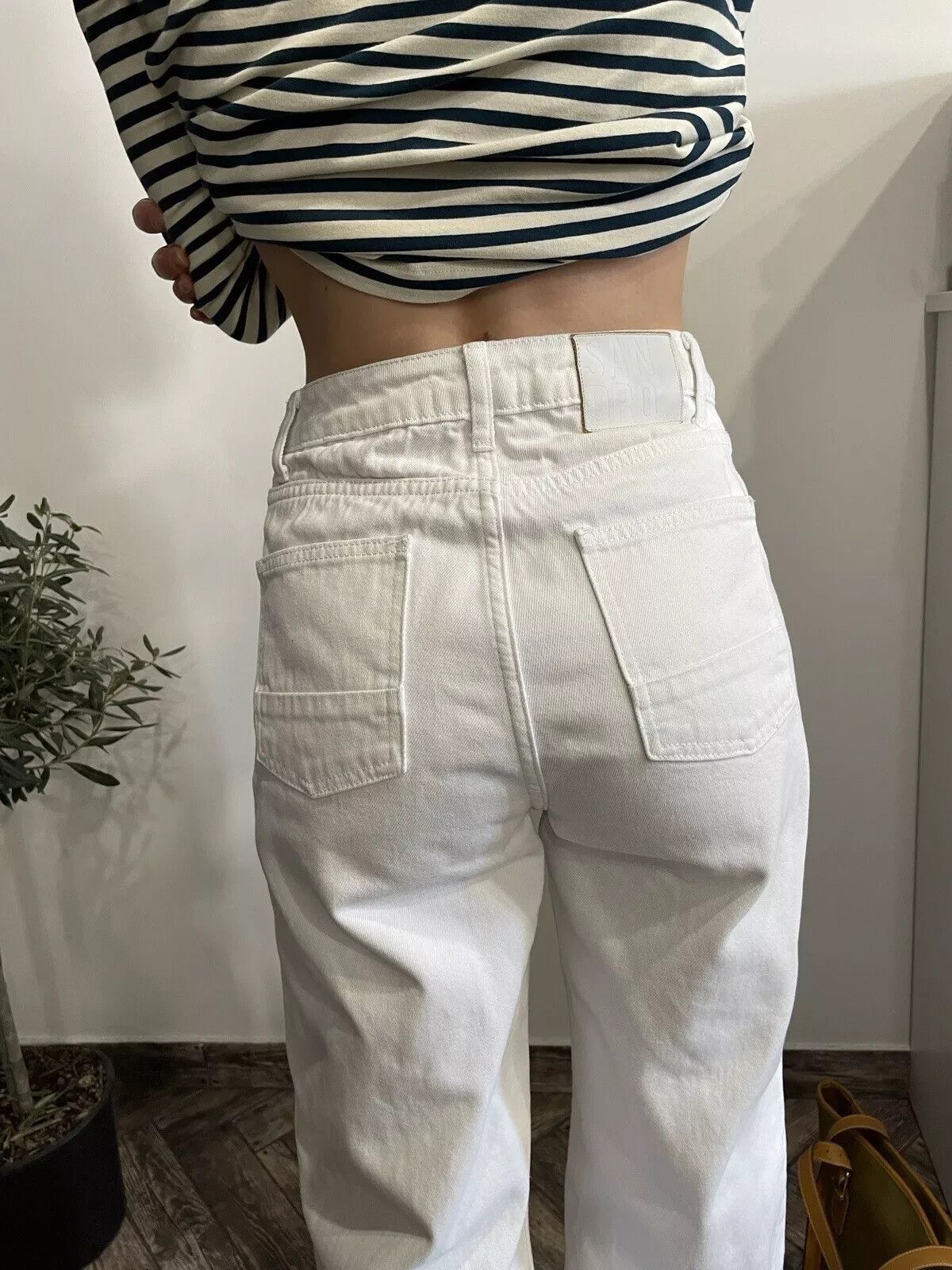 Sandro SANDRO Womens Jeans Pants Flared High Waist Wide Leg Size 36 Size 26" / US 2 / IT 38 - 16 Thumbnail