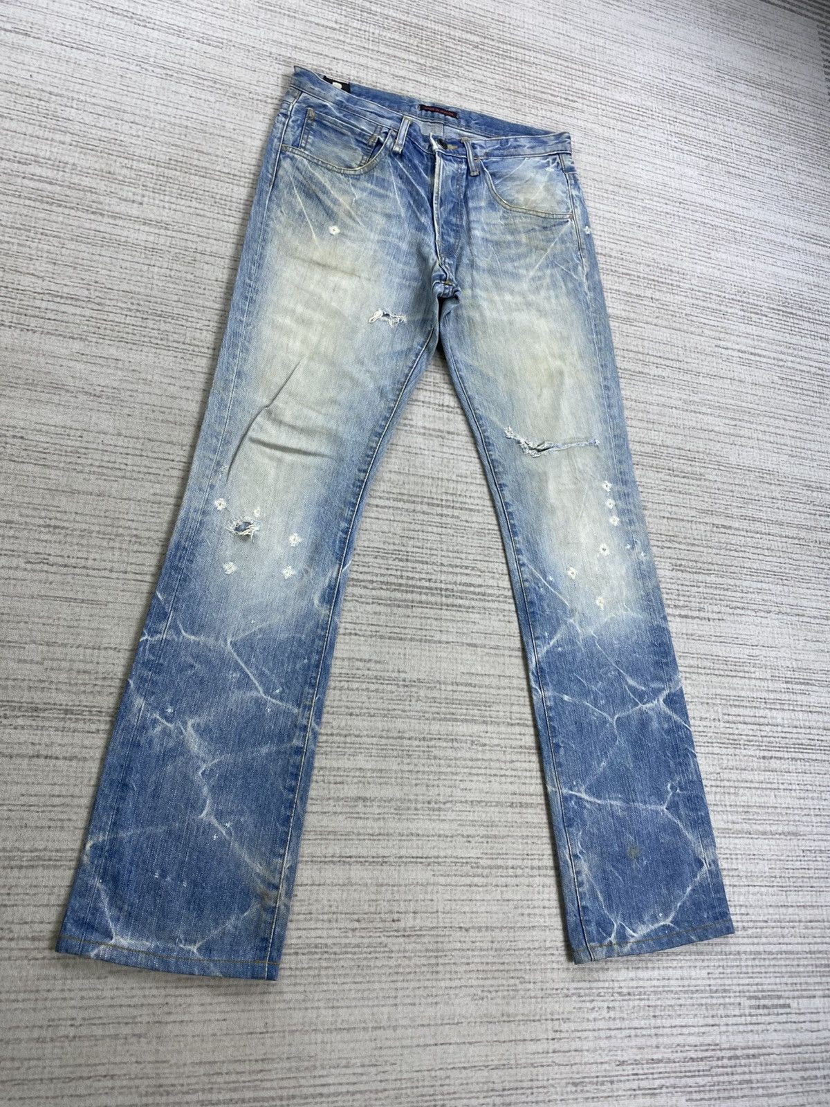 Hysteric Glamour Flare Vintage Blue Way Nippon Light Blue Washed Denim Pants Size US 30 / EU 46 - 3 Thumbnail