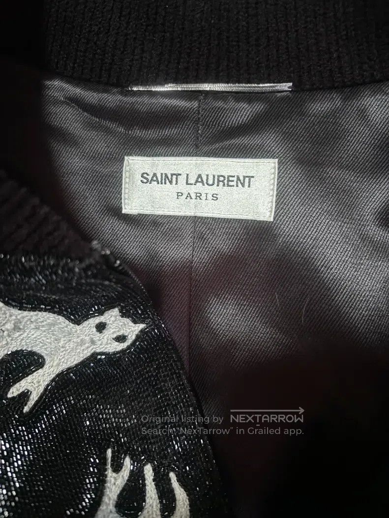 Saint Laurent Paris Saint Laurent Paris Black Glitter Cat Embroidered Jacket Size US M / EU 48-50 / 2 - 7 Thumbnail