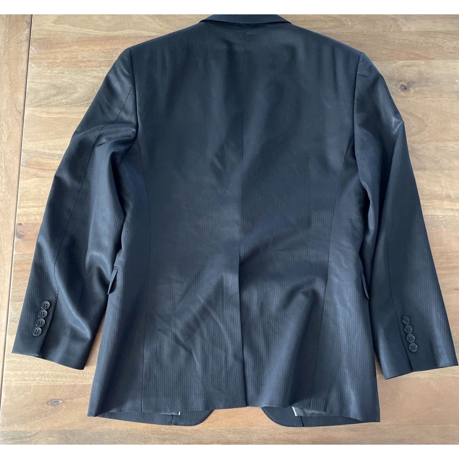 Theory Theory Blazer Men 38S Slim Wool Black Striped Notch Lapel Single-Breasted 2-Button Front Sport Coat Jacket Size 38R - 2 Thumbnail
