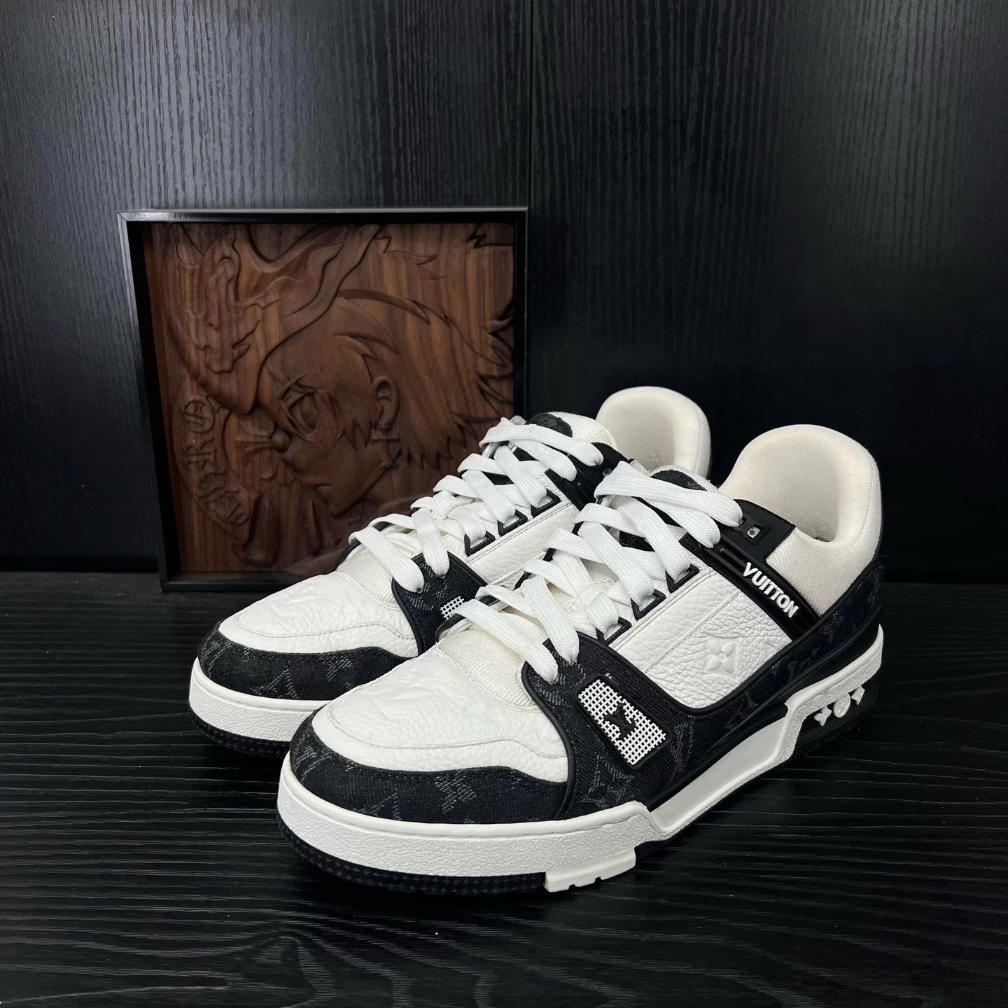 Louis Vuitton LV Trainer Black & White Denim 41 Size US 8 / EU 41 - 1 Thumbnail