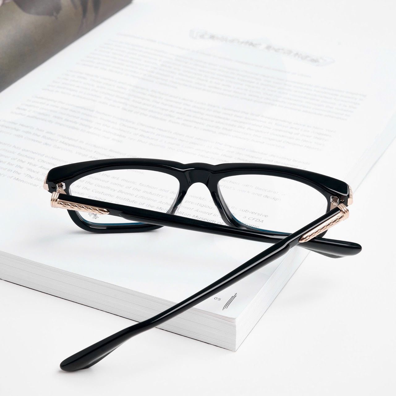 Chrome Hearts CHROME HEARTS LITTLE DINGER BLACK/ 18KGP GLASSES Size ONE SIZE - 6 Thumbnail