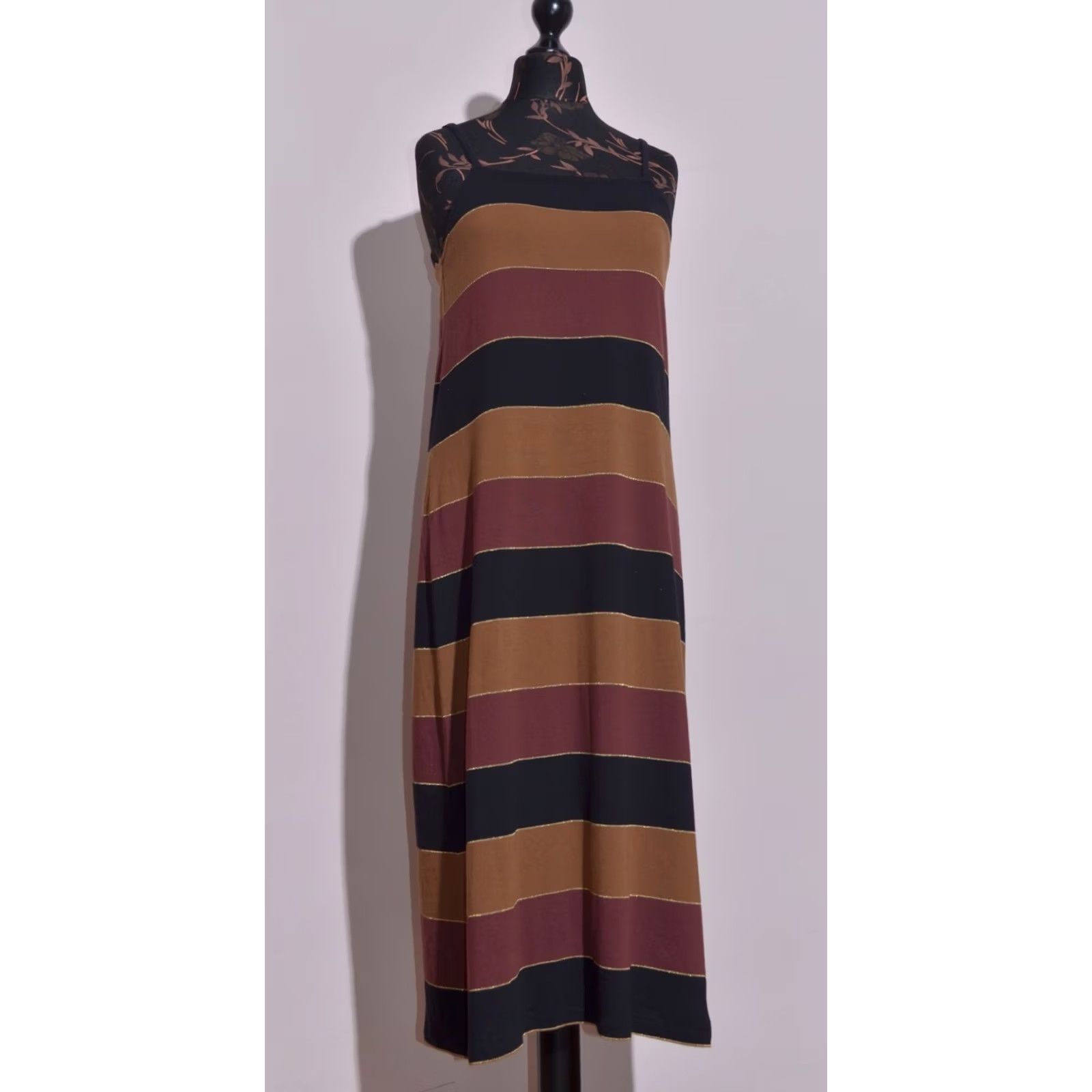 Vintage APC Striped Maxi Dress Sleeveless Cotton Blend Women L Size L / US 10 / IT 46 - 2 Thumbnail