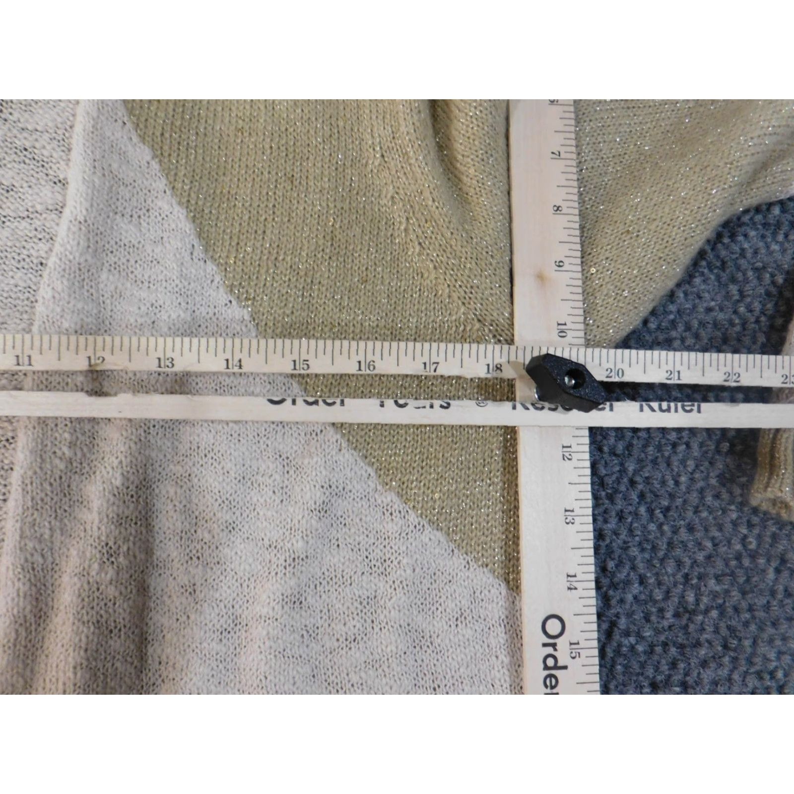 Vintage Chico's Cardigan Sweater Womens Open Knit Brown Geometric Crew Neck 1 Regular Winter Knit Size XS / US 0-2 / IT 36-38 - 5 Thumbnail